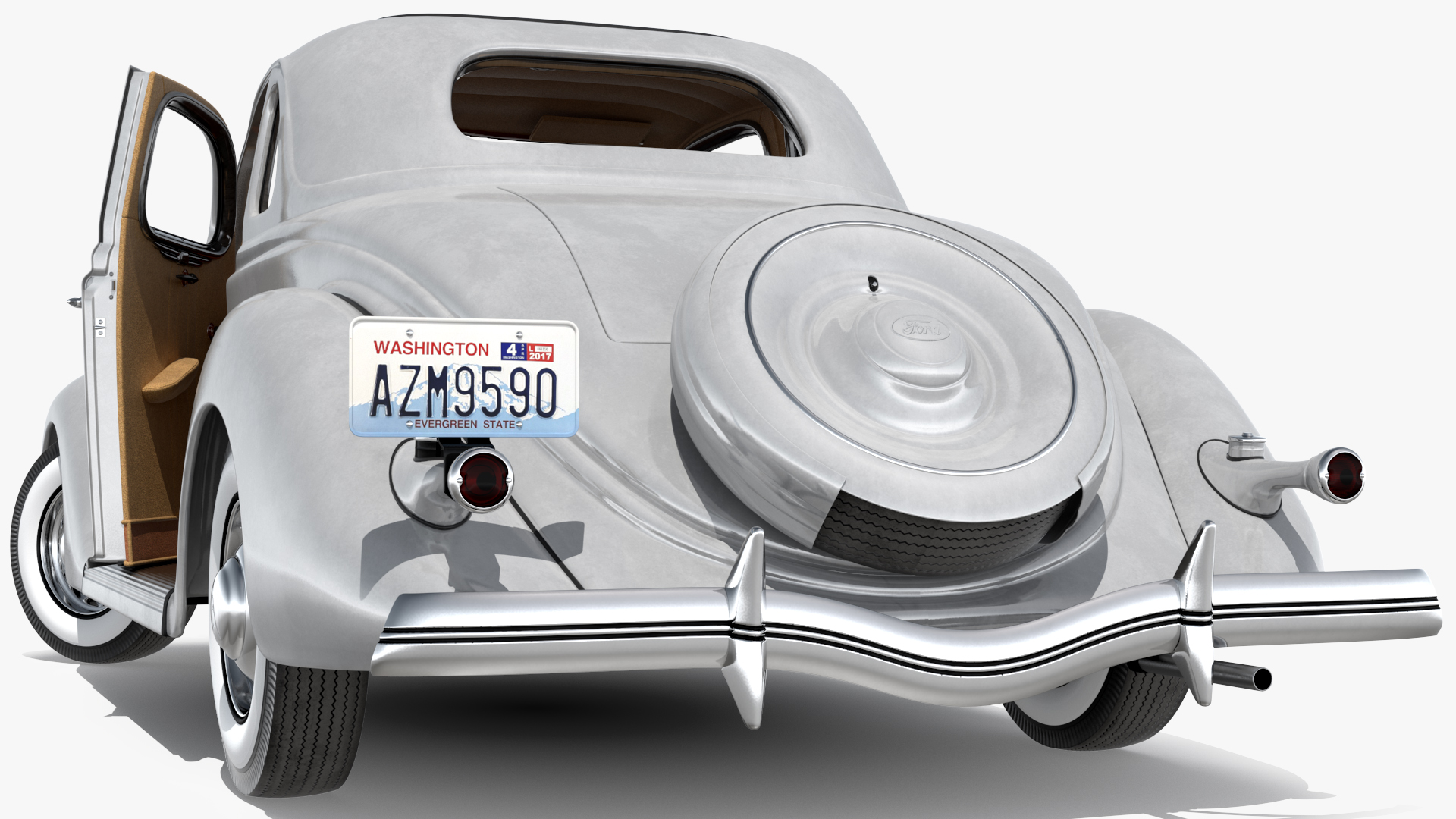 1936 Ford V8 Coupe Metallic Rigged 3D model