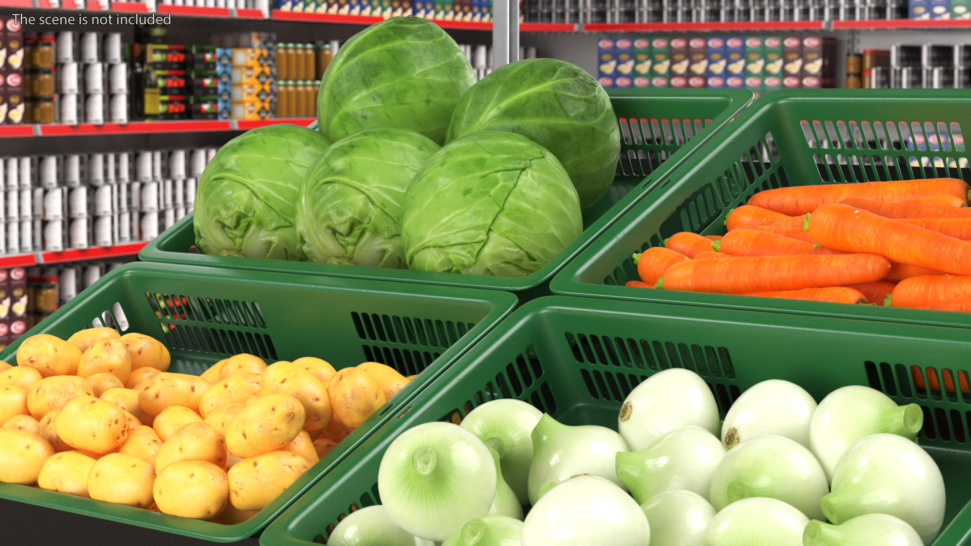 3D Shop Display with Vegetables model