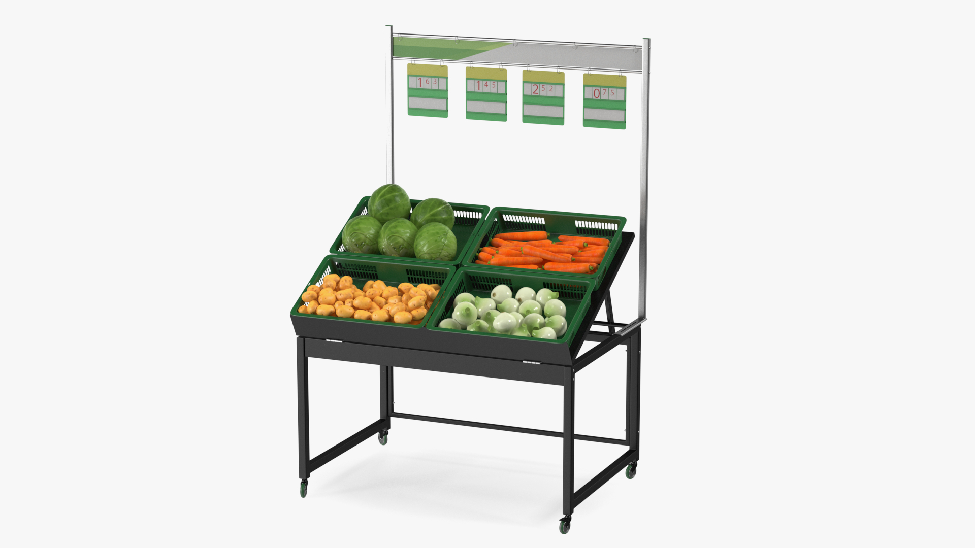 3D Shop Display with Vegetables model