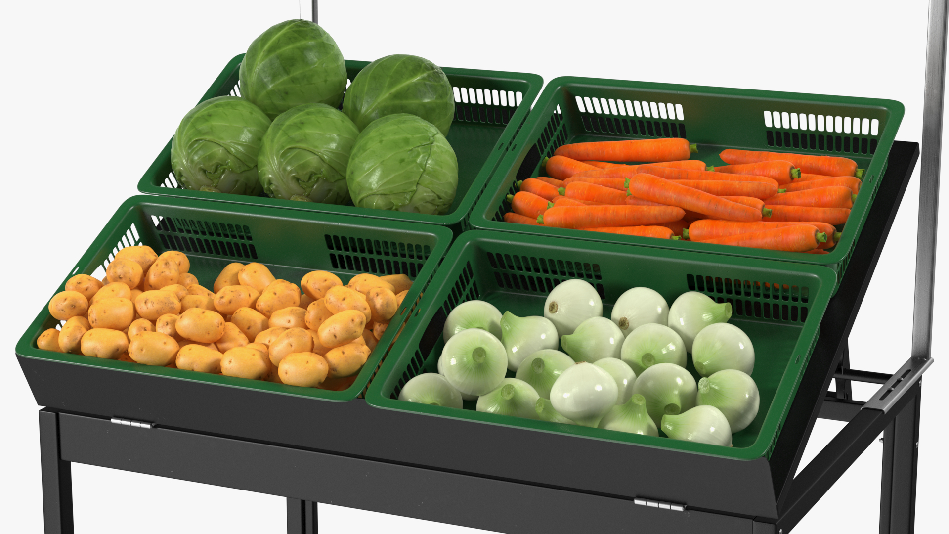 3D Shop Display with Vegetables model