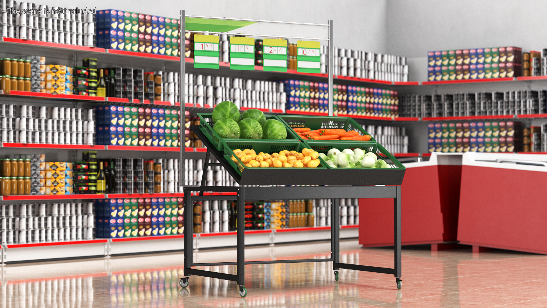 3D Shop Display with Vegetables model