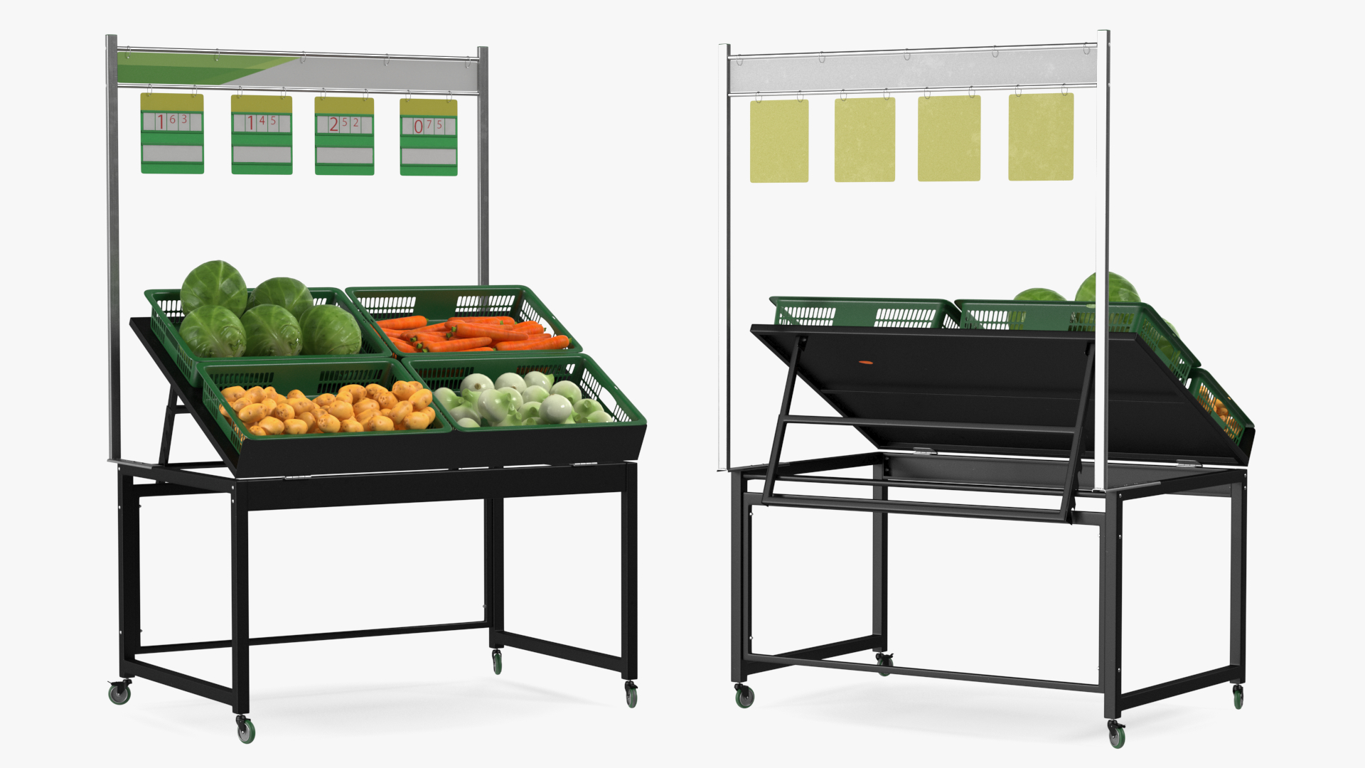 3D Shop Display with Vegetables model