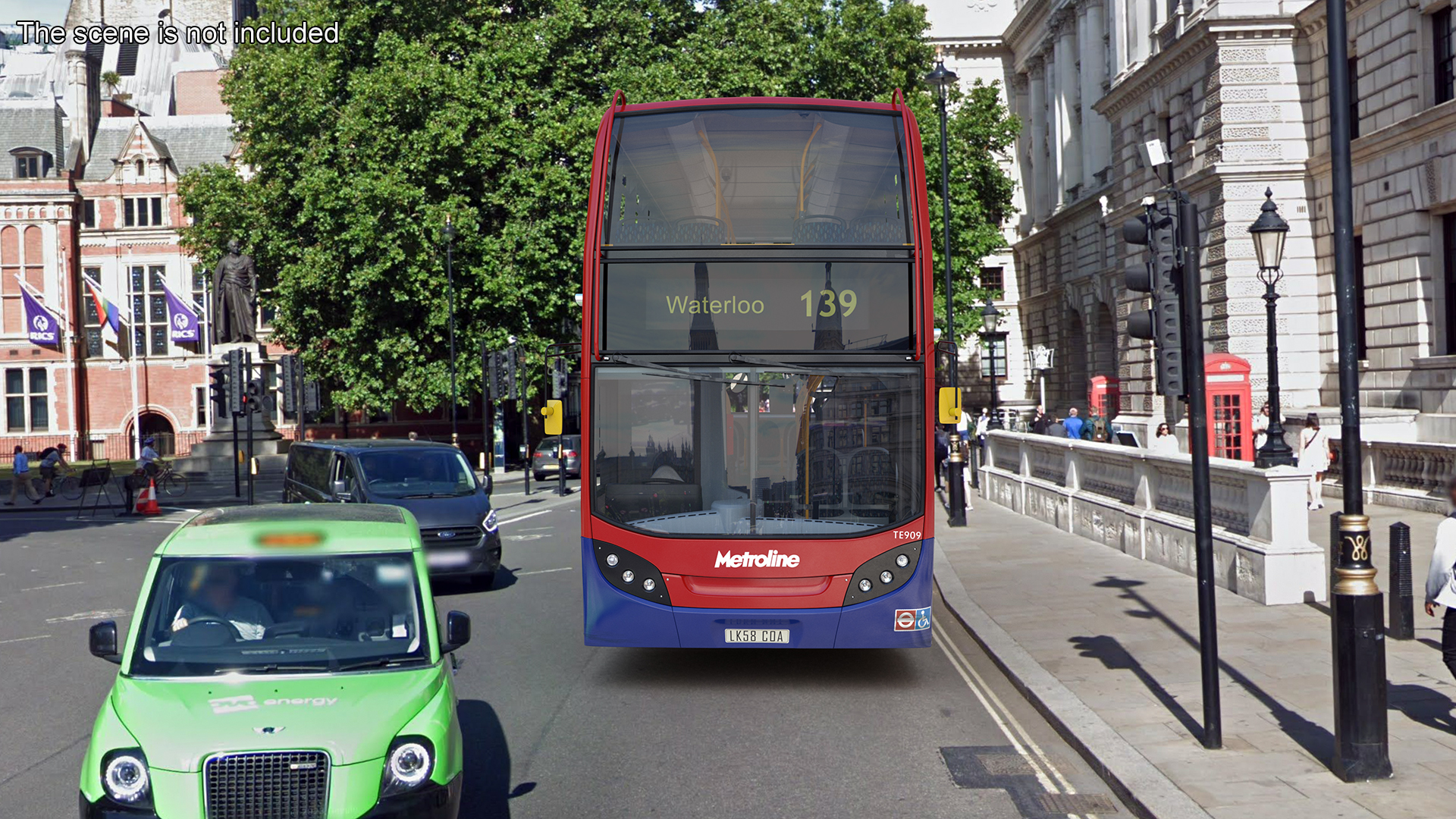 3D London Double Decker Bus Enviro 400 Rigged for Maya