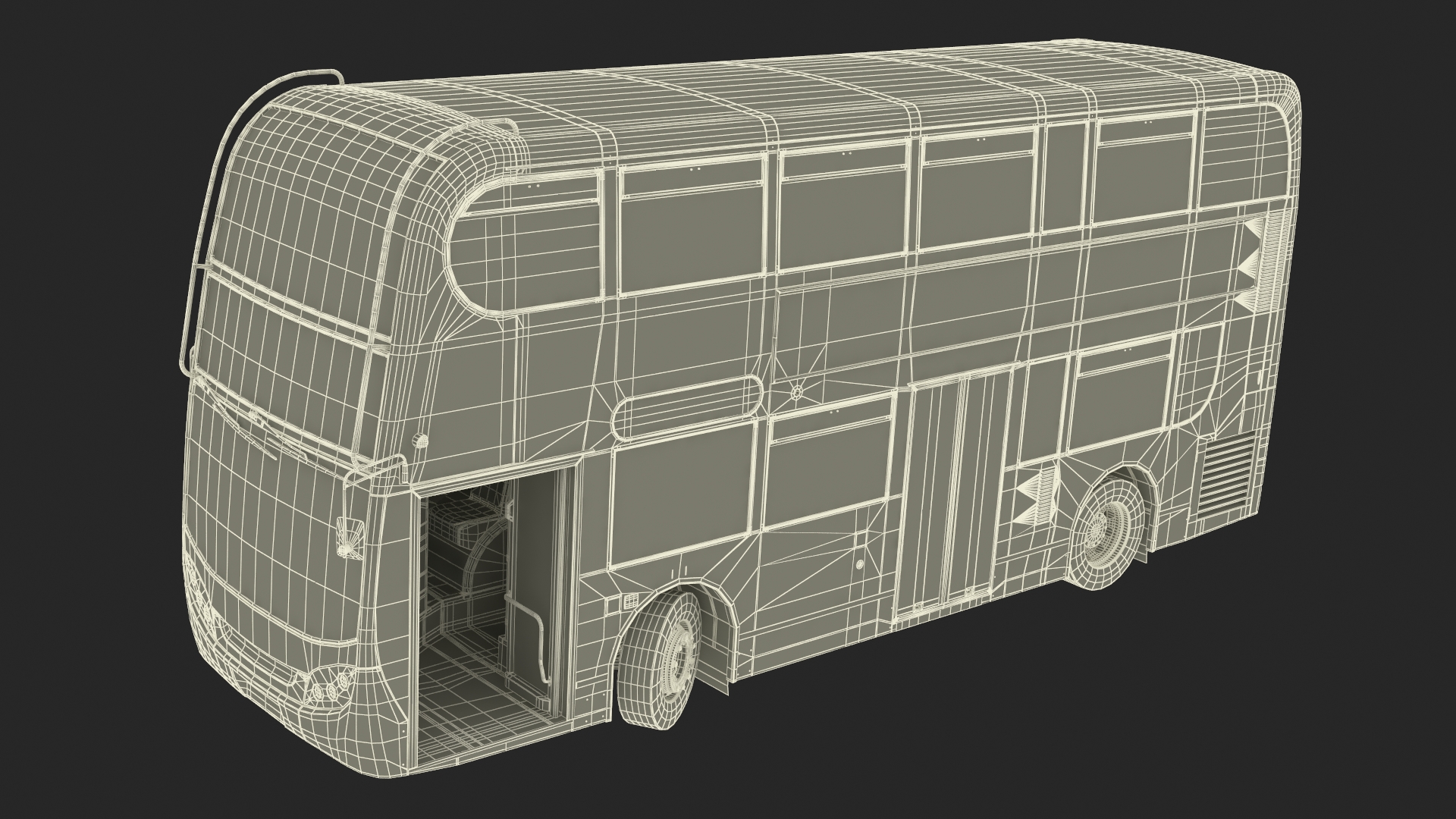 3D London Double Decker Bus Enviro 400 Rigged for Maya