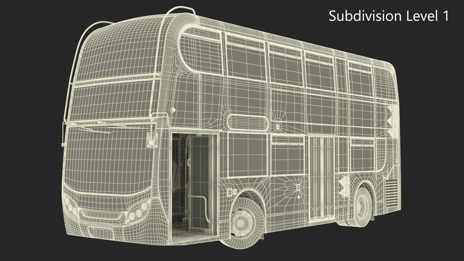 3D London Double Decker Bus Enviro 400 Rigged for Maya