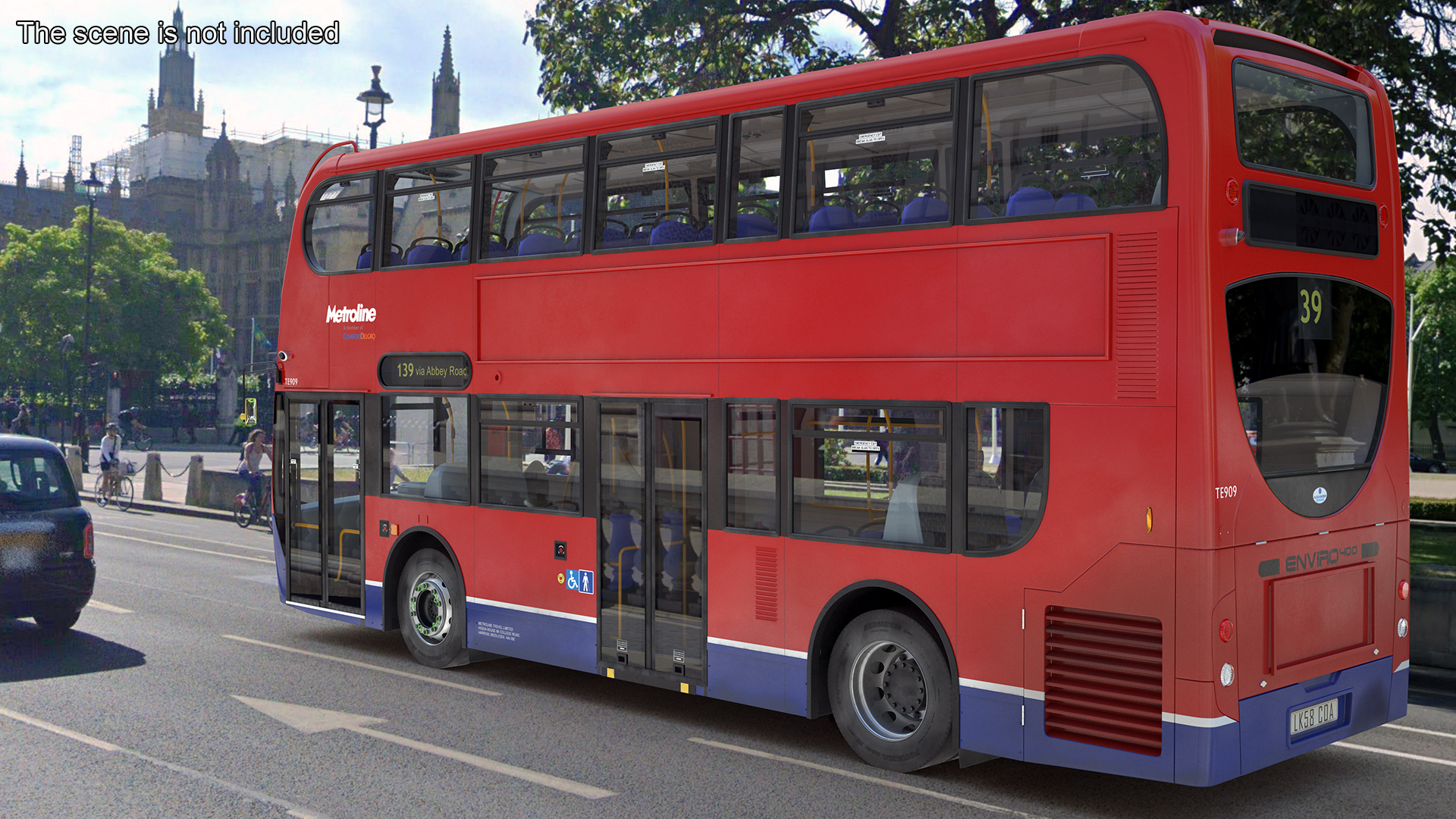 3D London Double Decker Bus Enviro 400 Rigged for Maya