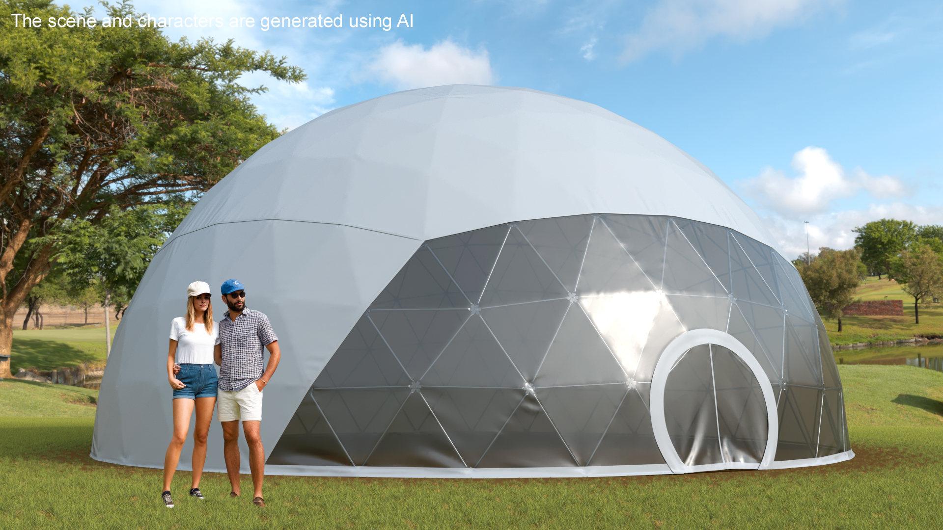 3D Outdoor Sphere Dome Tent for Events White