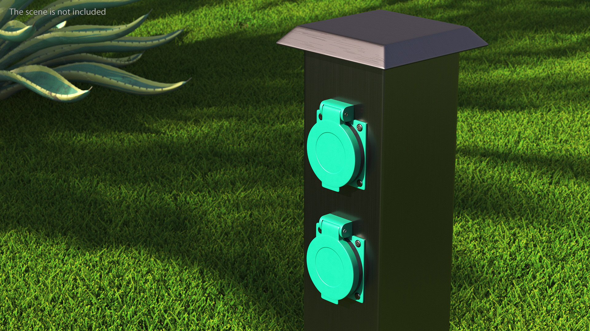 Garden Energy Column with 4 Socket 3D model