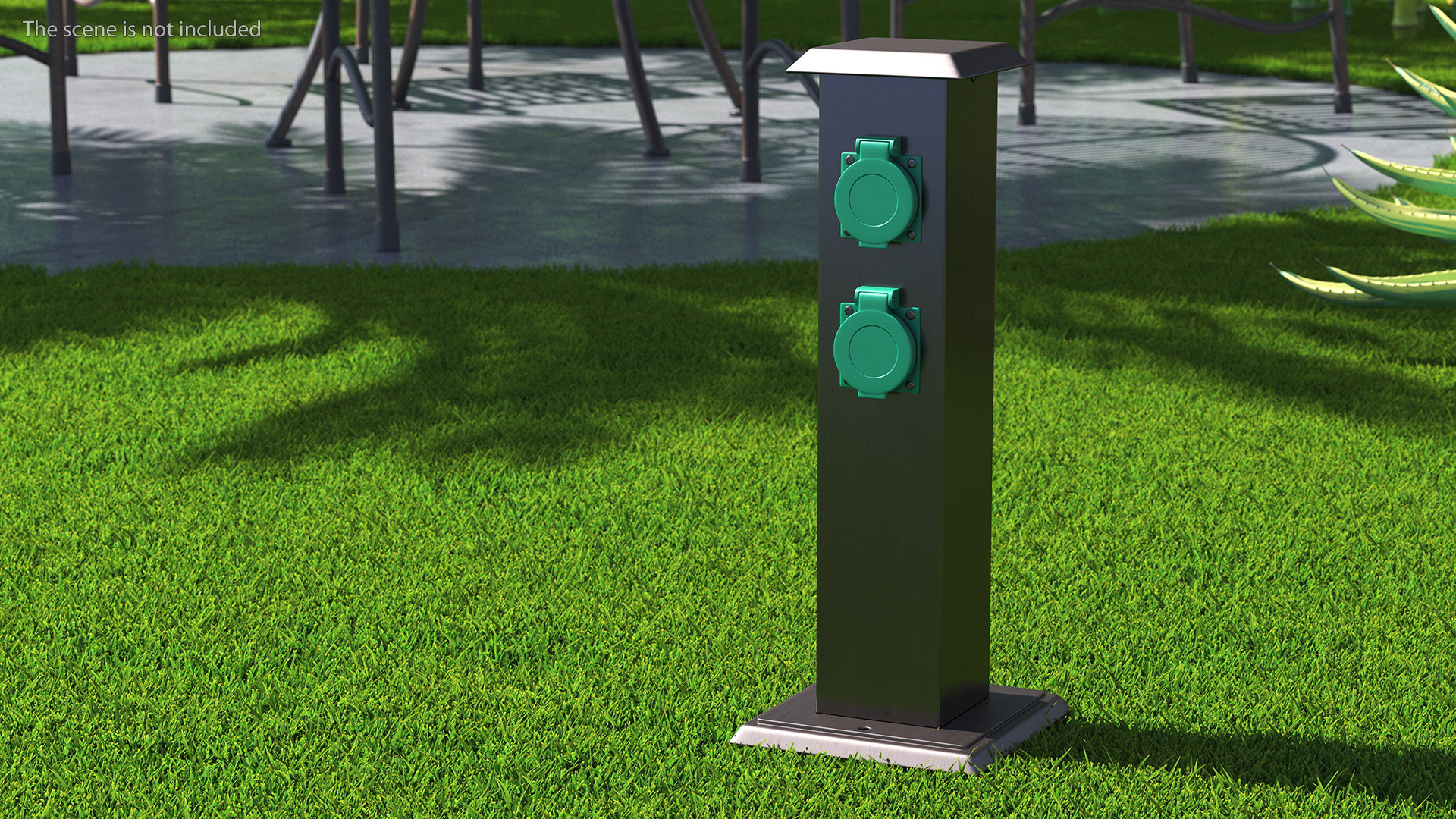 Garden Energy Column with 4 Socket 3D model