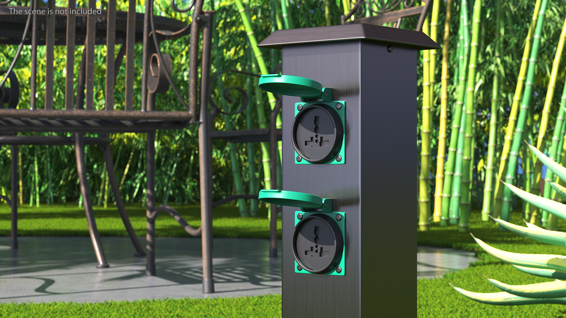 Garden Energy Column with 4 Socket 3D model
