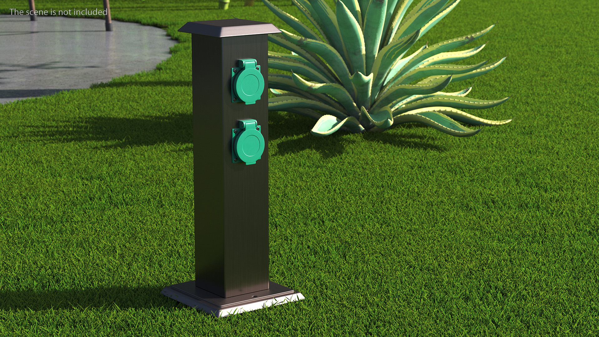 Garden Energy Column with 4 Socket 3D model