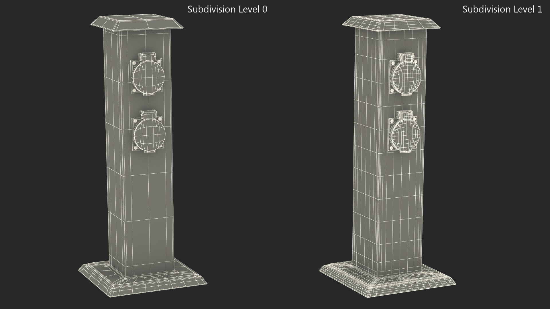 Garden Energy Column with 4 Socket 3D model