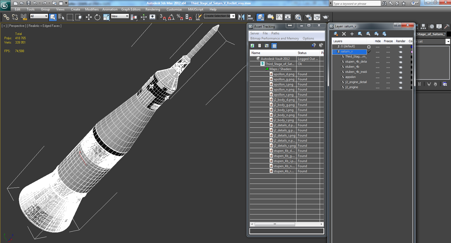 3D model Third Stage of Saturn V Rocket