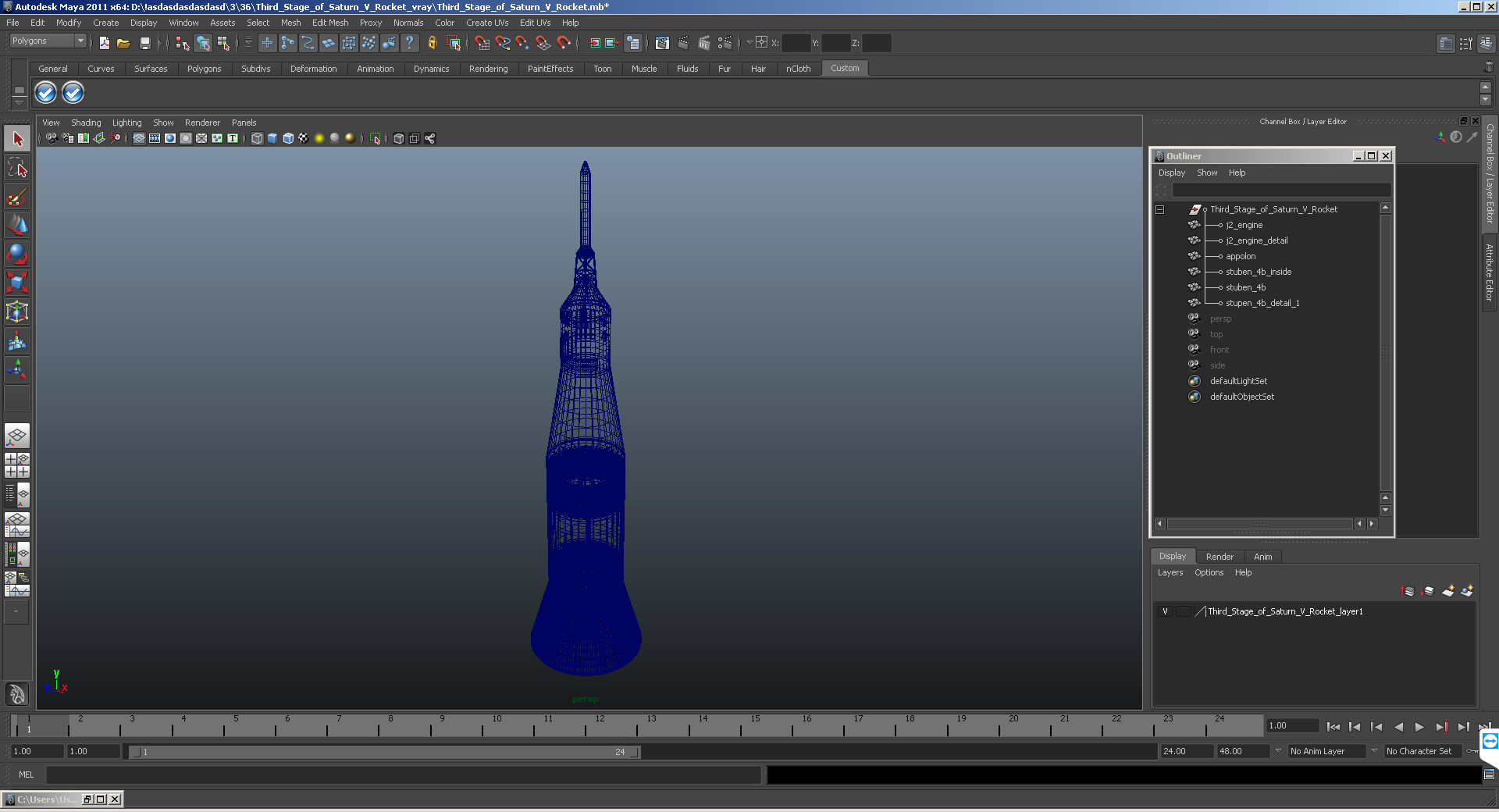 3D model Third Stage of Saturn V Rocket