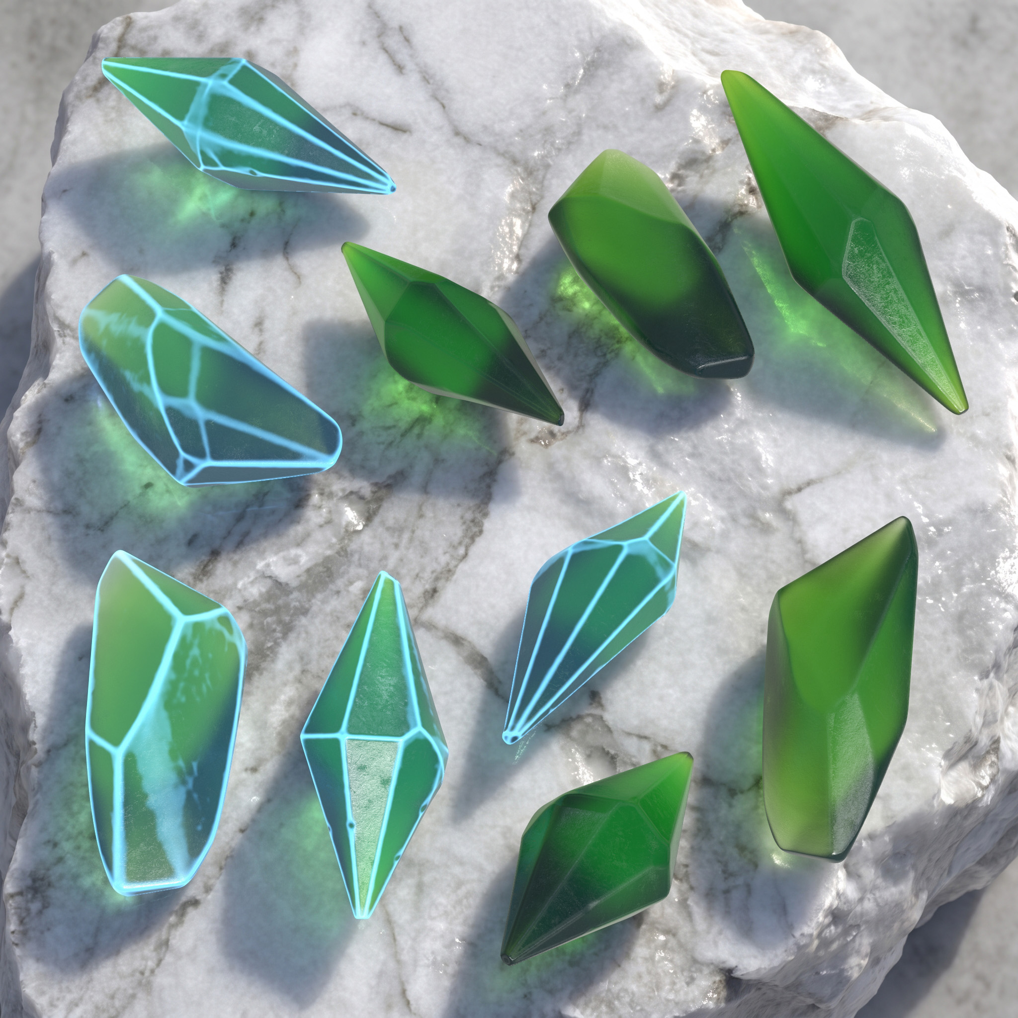 Mystic Gem Crystal Set 3D model preview