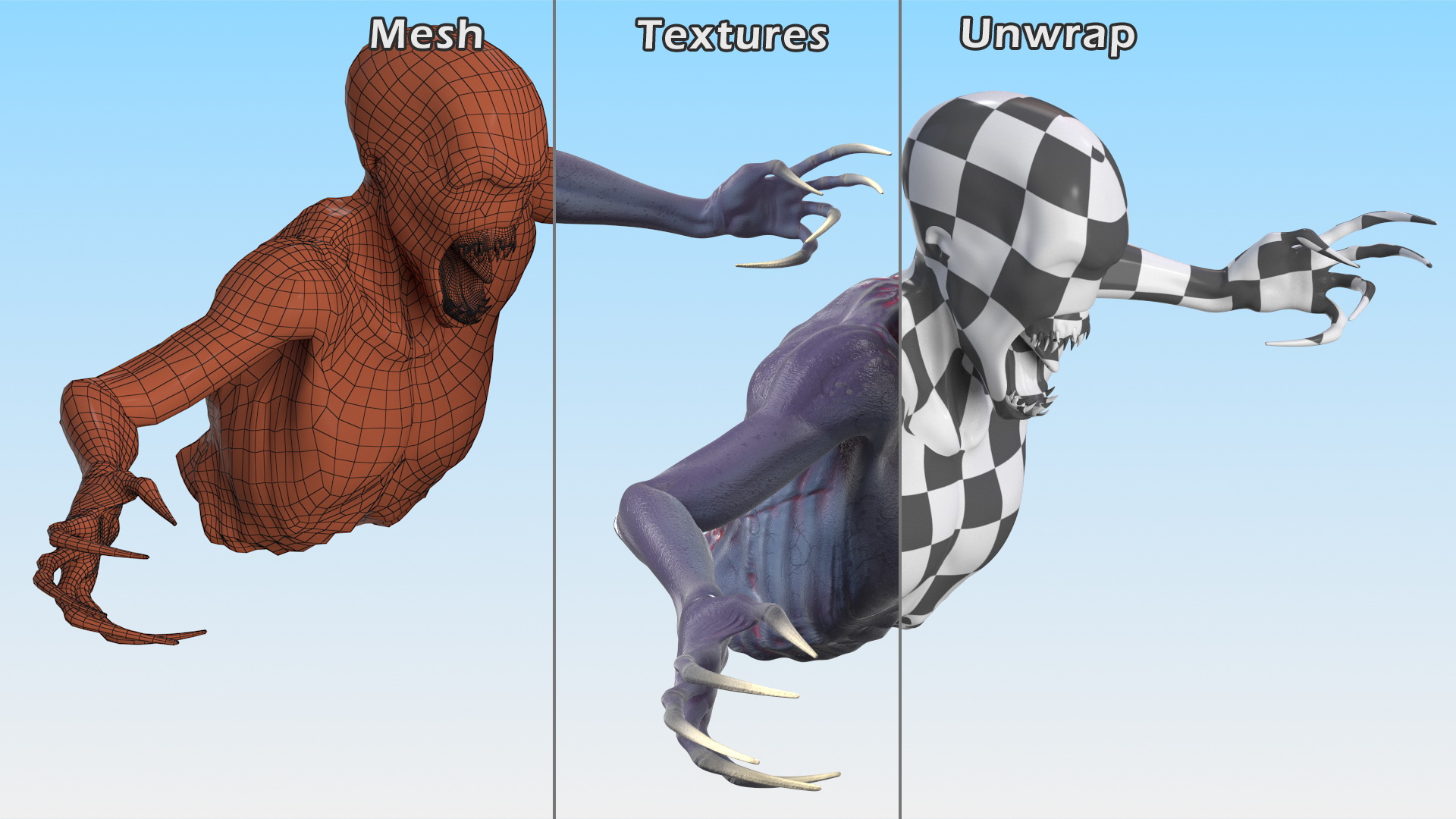 Scary Creature Bust 3D model
