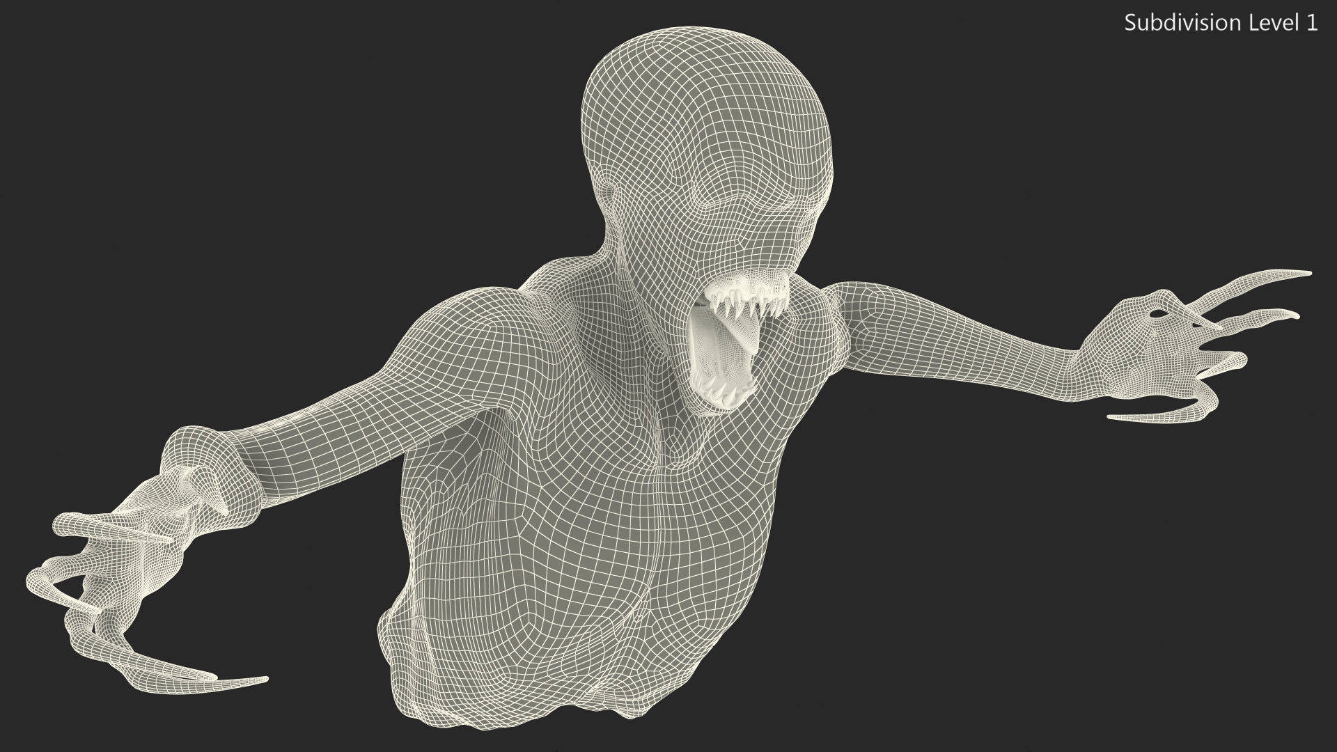 Scary Creature Bust 3D model
