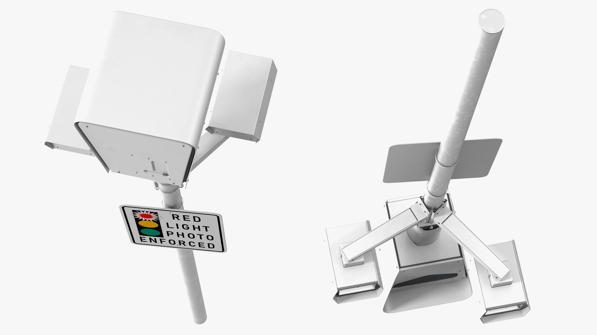 3D model Traffic Control Red Light Camera on Pole