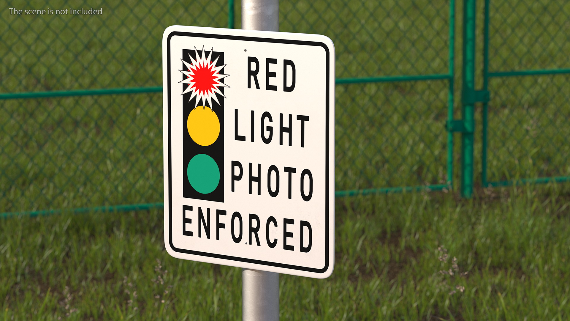 3D model Traffic Control Red Light Camera on Pole