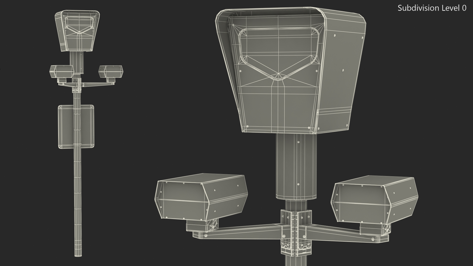 3D model Traffic Control Red Light Camera on Pole