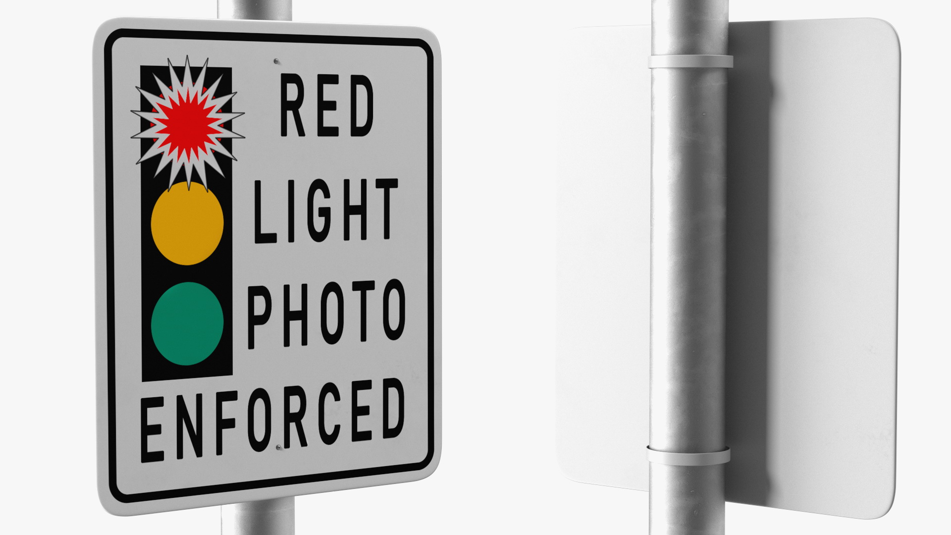 3D model Traffic Control Red Light Camera on Pole