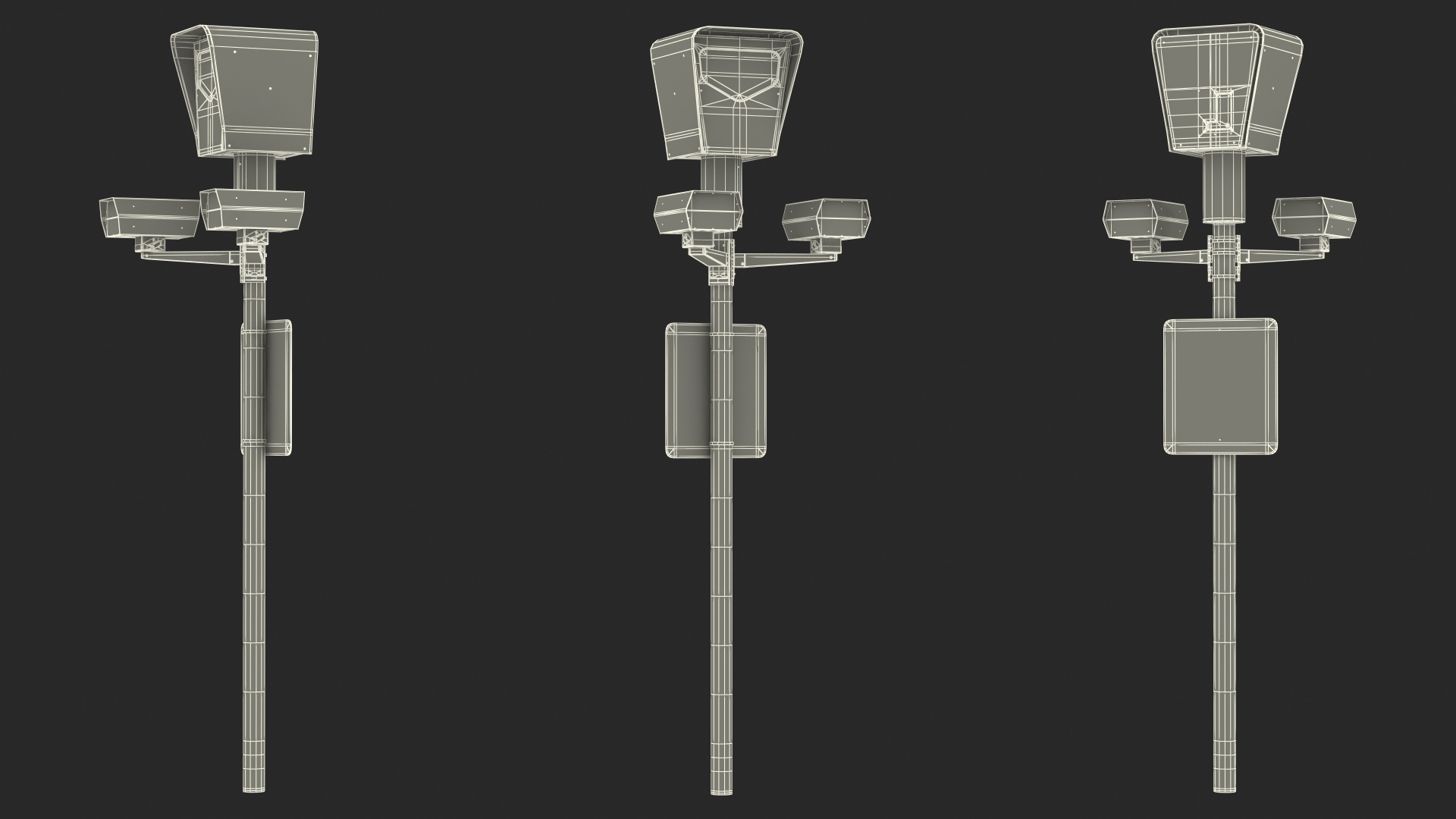 3D model Traffic Control Red Light Camera on Pole