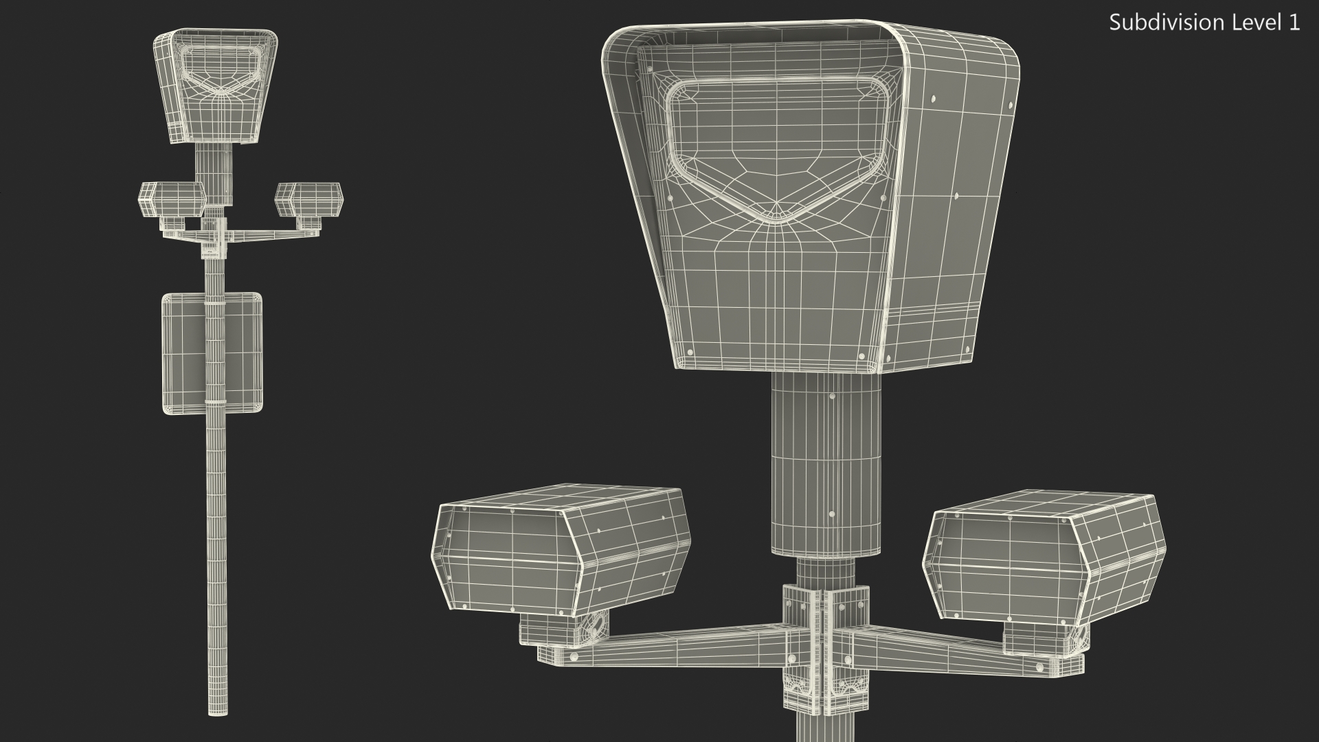 3D model Traffic Control Red Light Camera on Pole