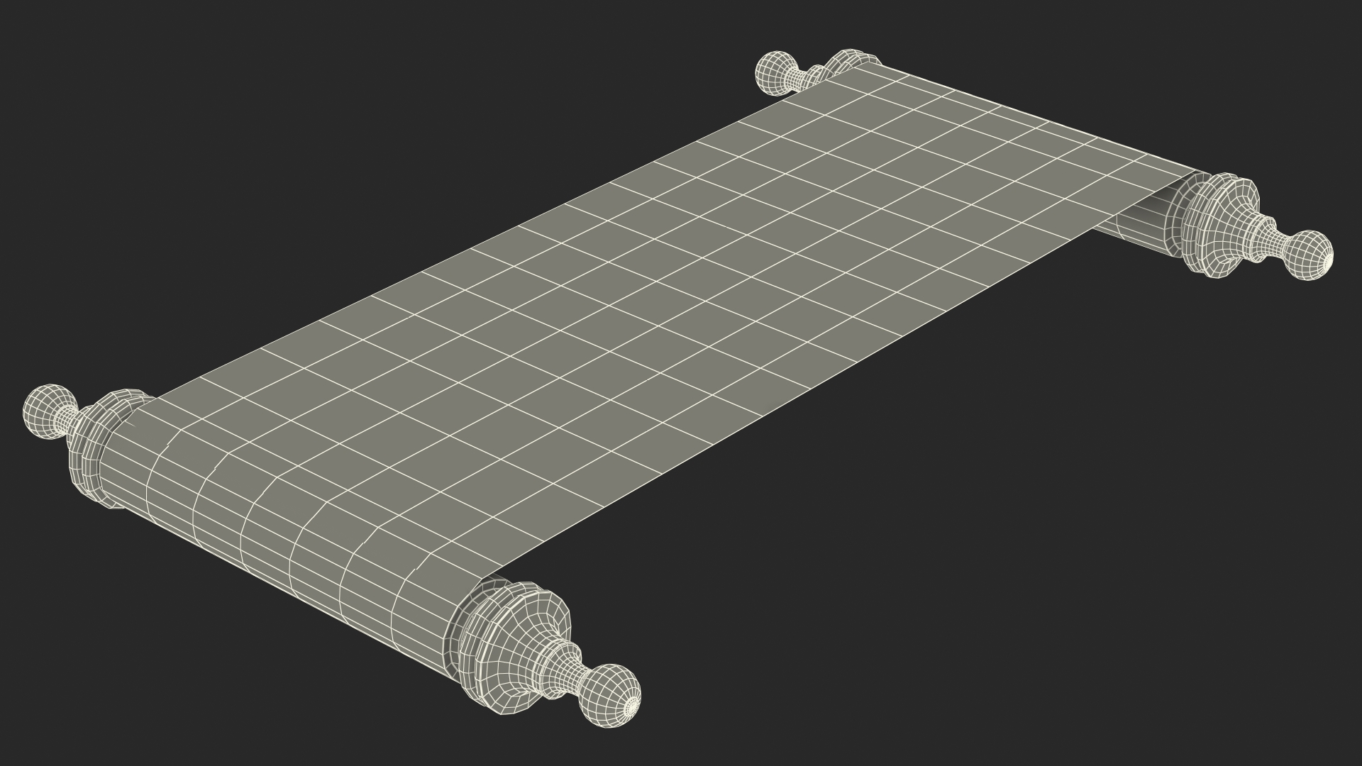 Unfolded Blank Paper Scroll 3D