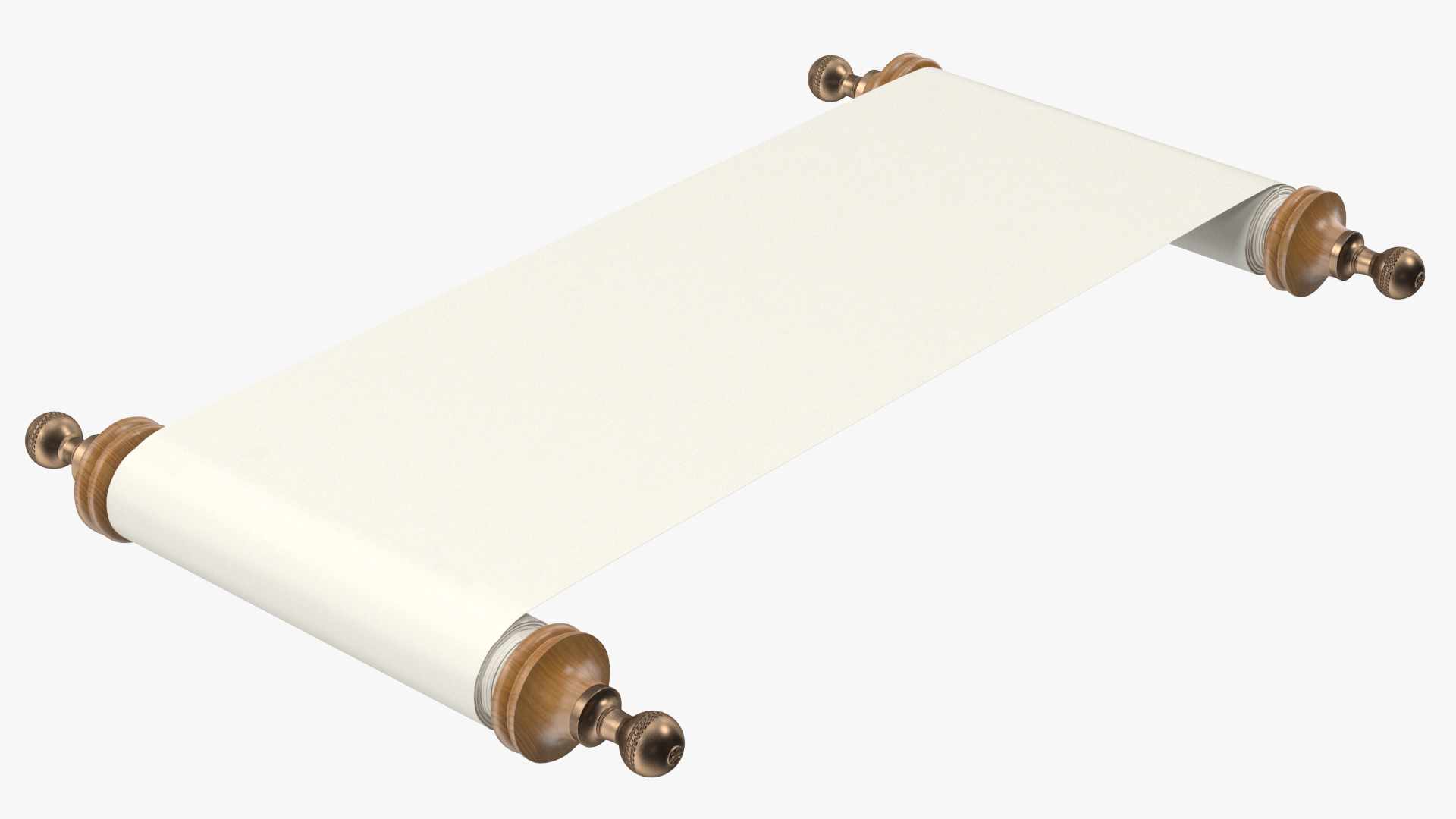 Unfolded Blank Paper Scroll 3D