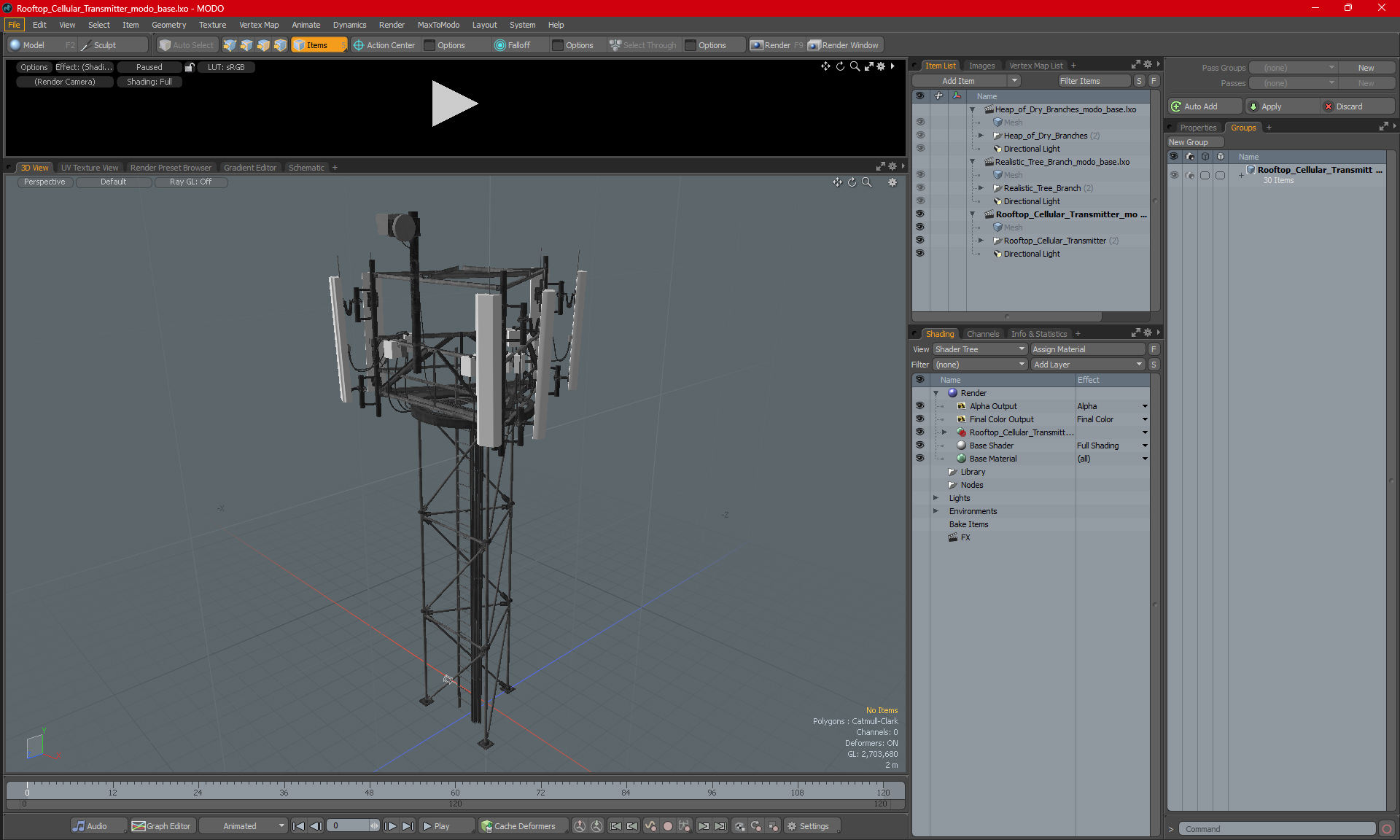 3D Rooftop Cellular Transmitter model