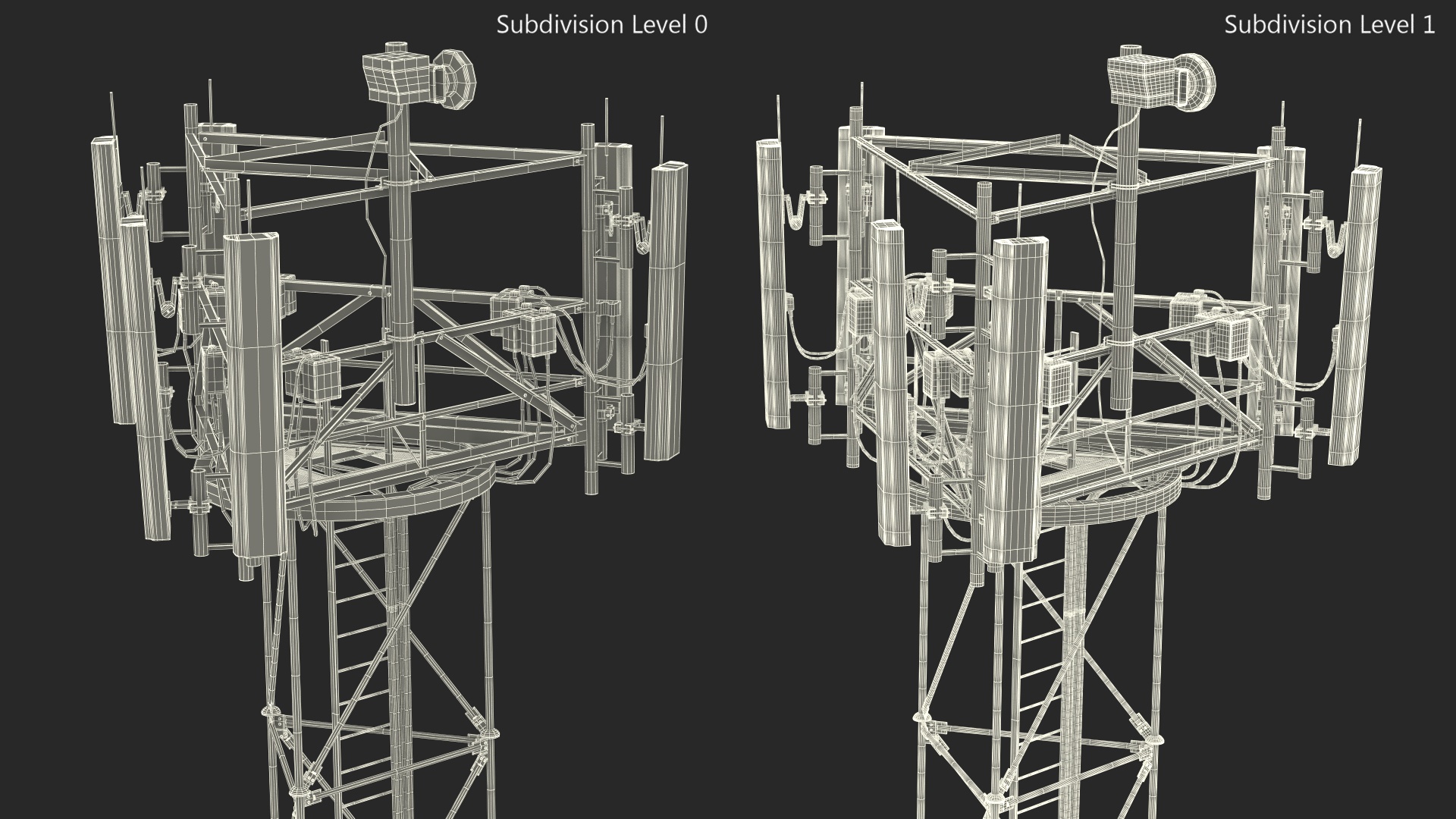 3D Rooftop Cellular Transmitter model