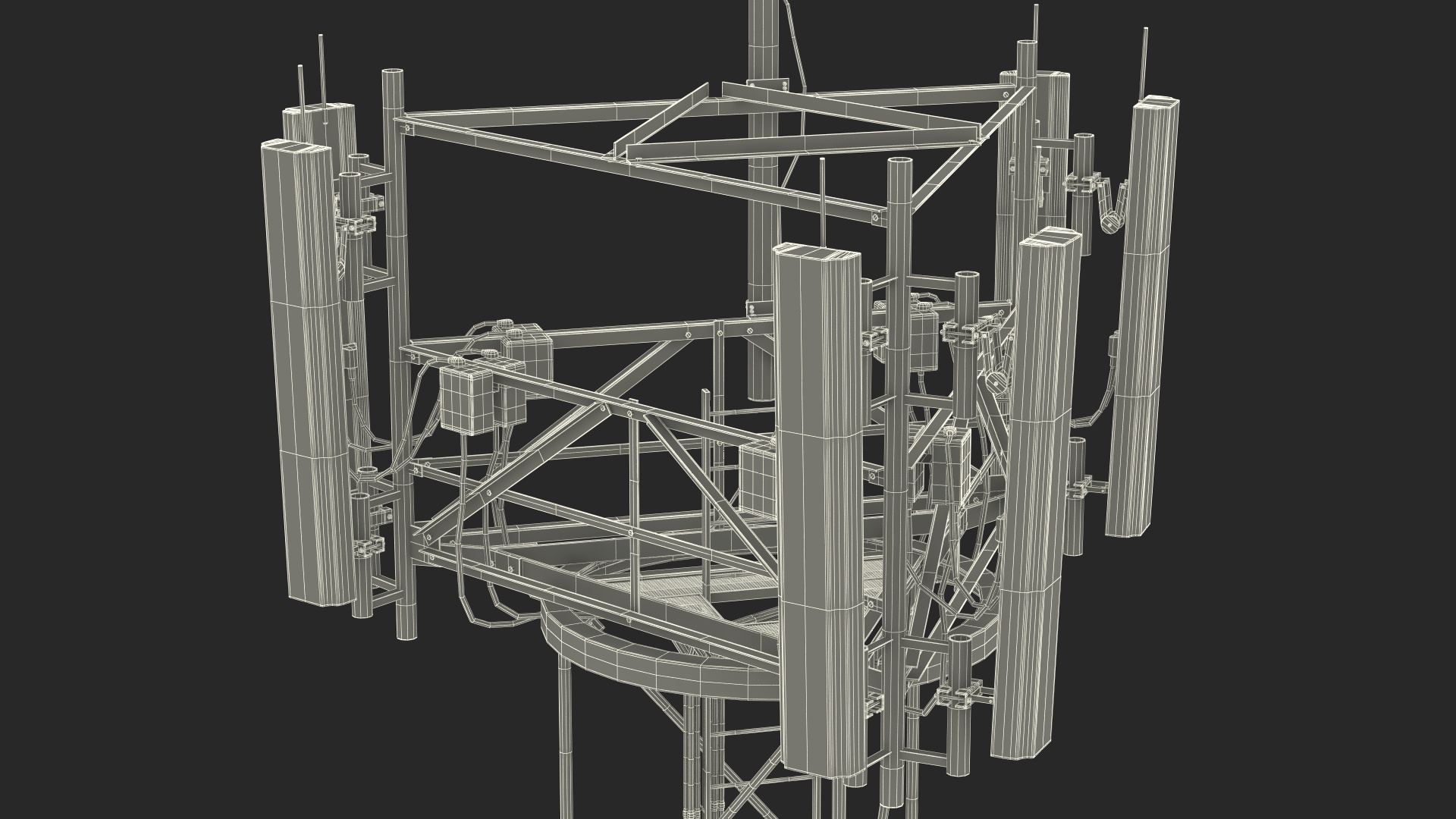3D Rooftop Cellular Transmitter model