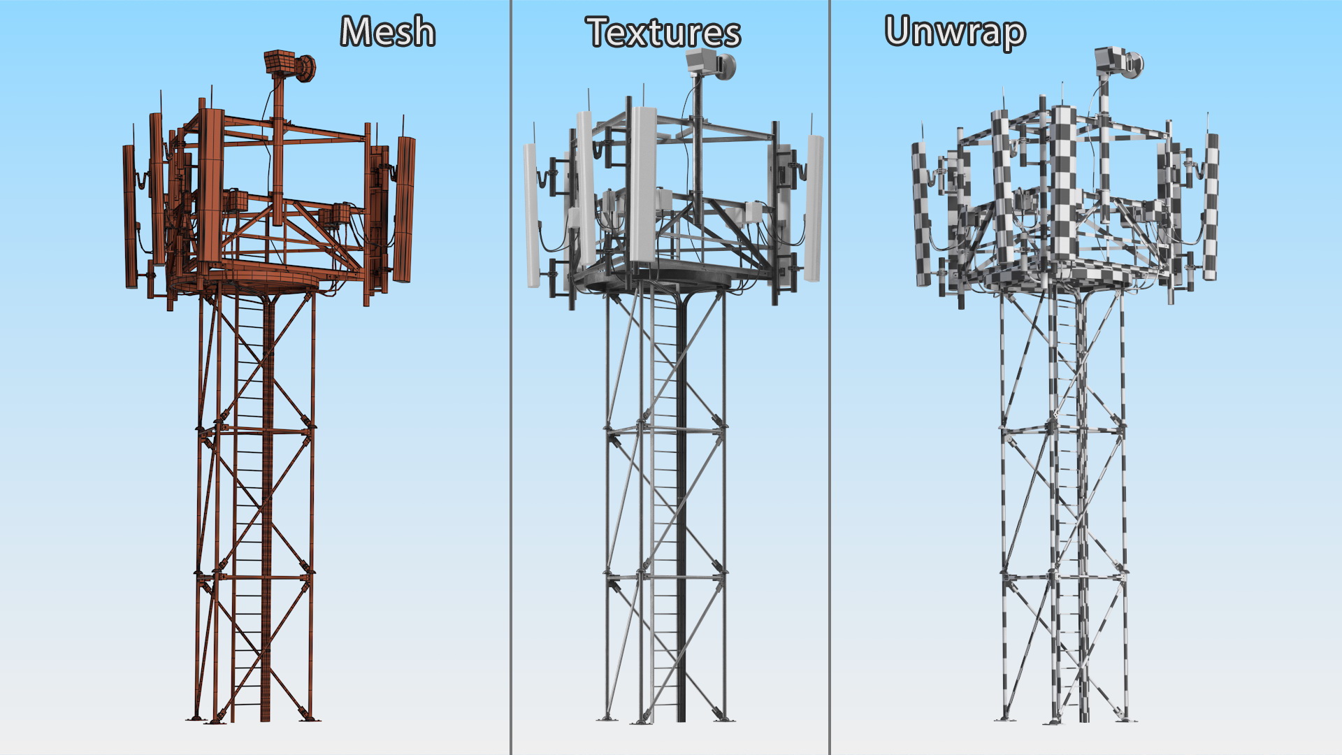 3D Rooftop Cellular Transmitter model