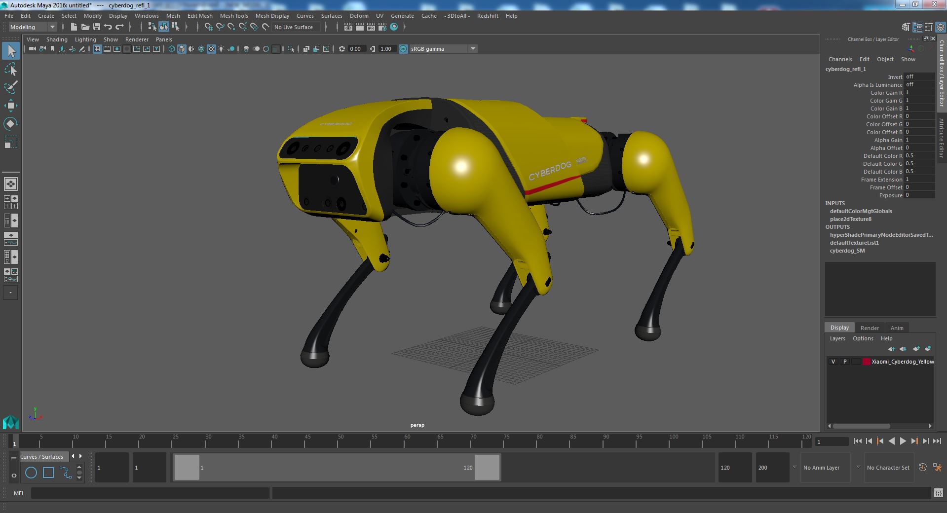 Xiaomi Cyberdog Yellow 3D