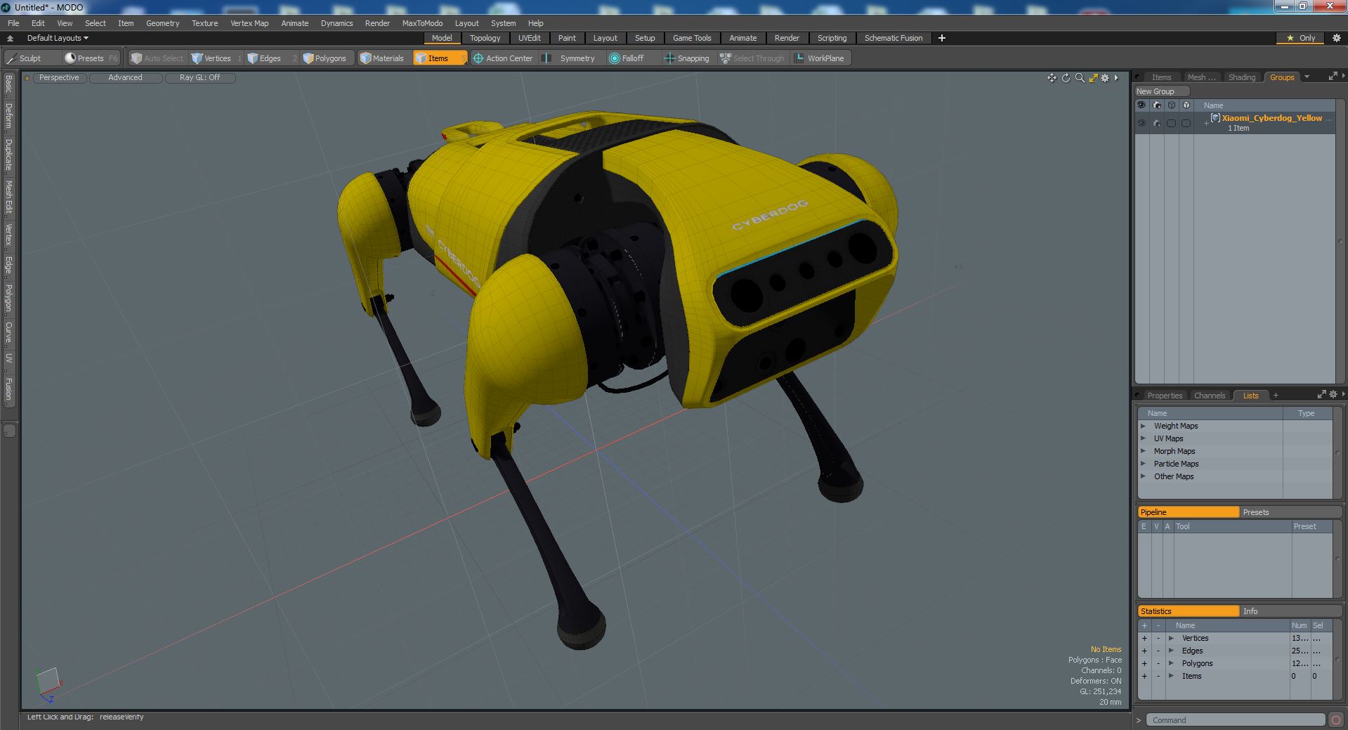 Xiaomi Cyberdog Yellow 3D