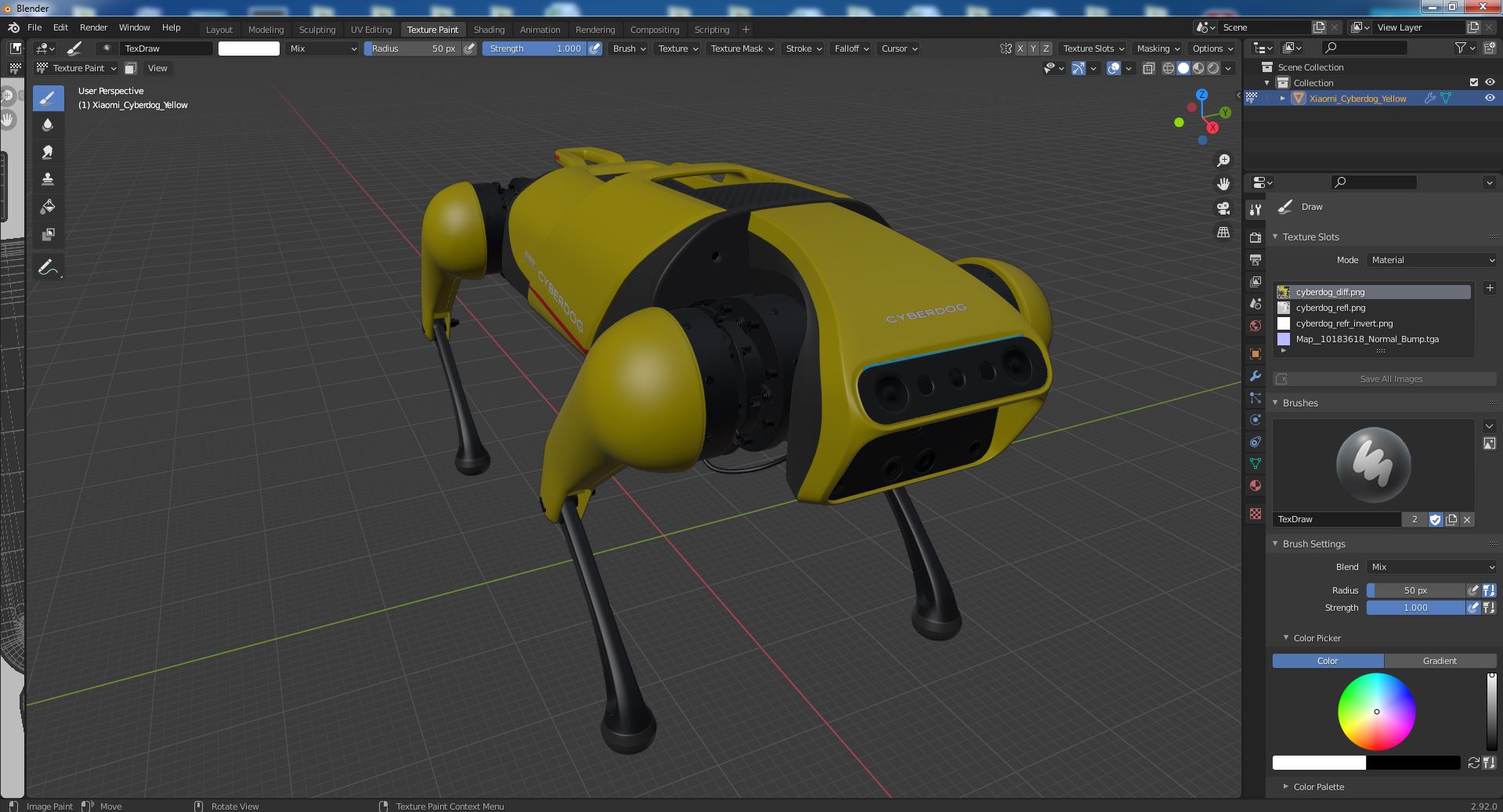 Xiaomi Cyberdog Yellow 3D
