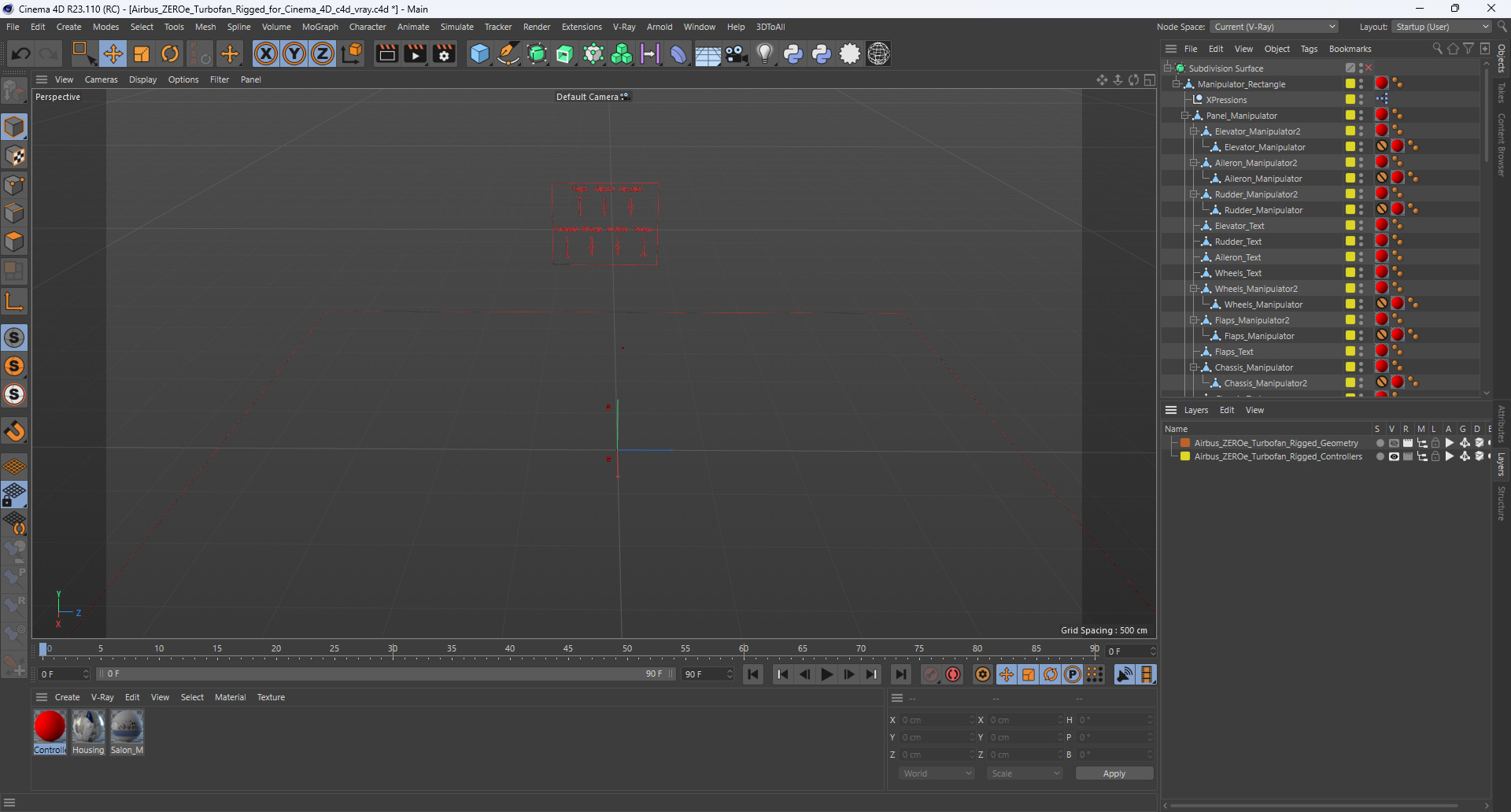 Airbus ZEROe Turbofan Rigged for Cinema 4D 3D