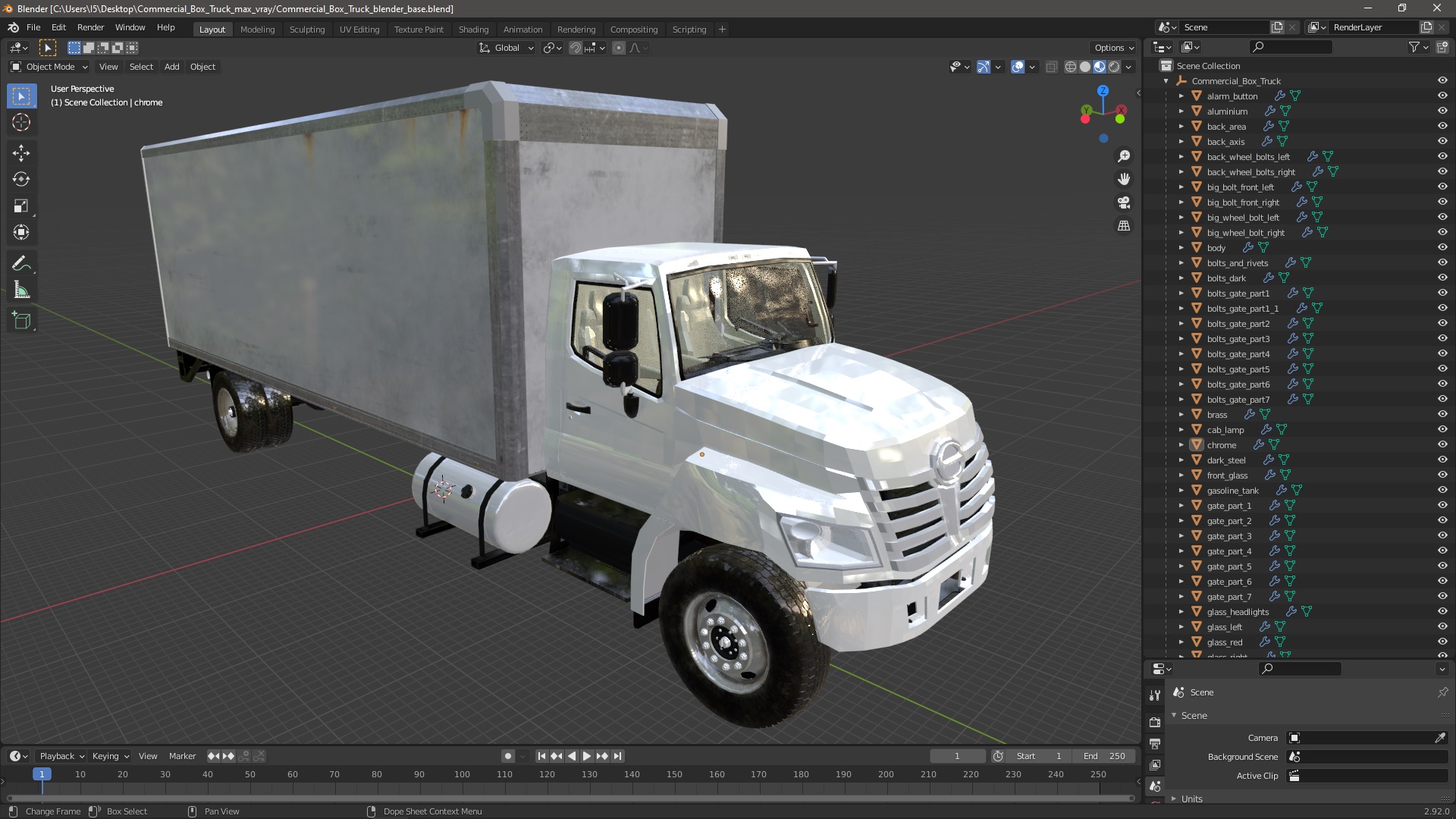 3D model Commercial Box Truck
