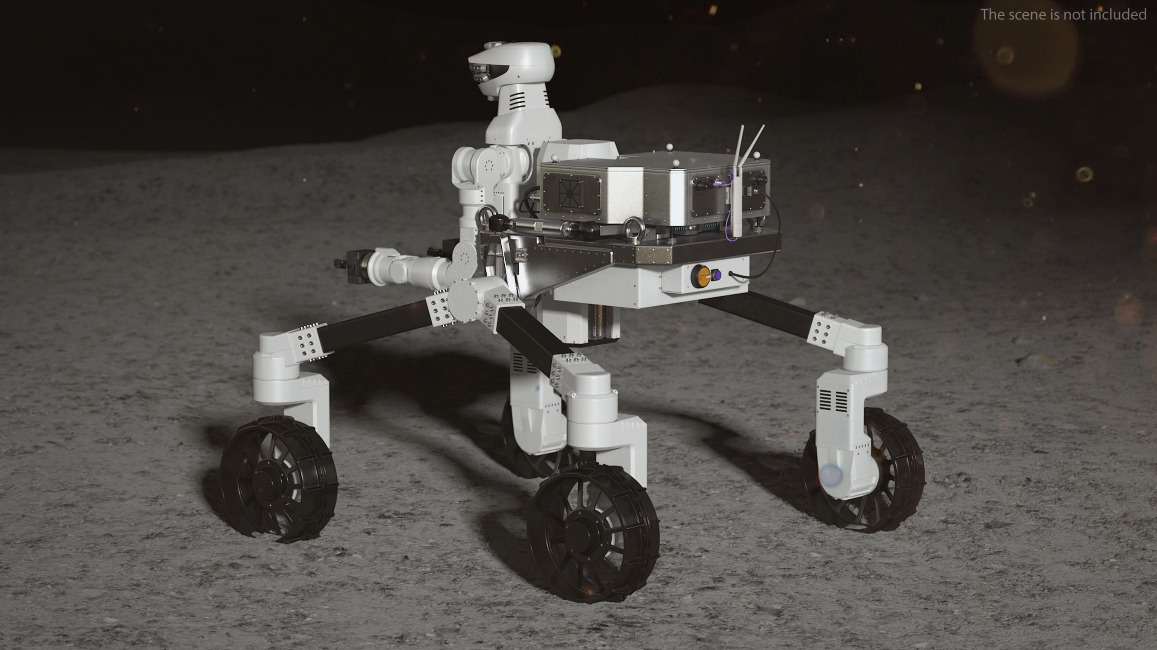 3D model Lunar Robotic Rover Rigged for Maya