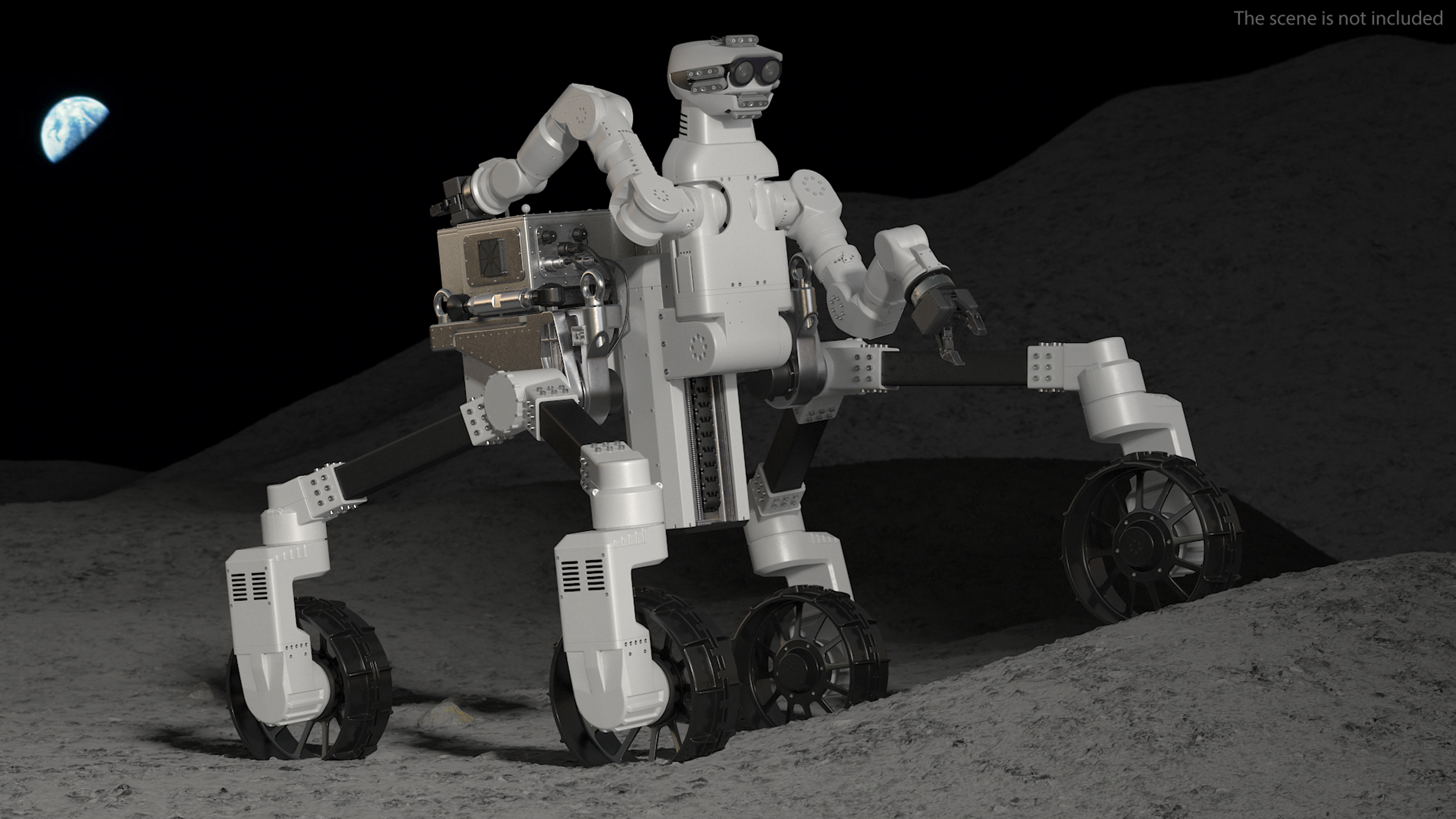 3D model Lunar Robotic Rover Rigged for Maya