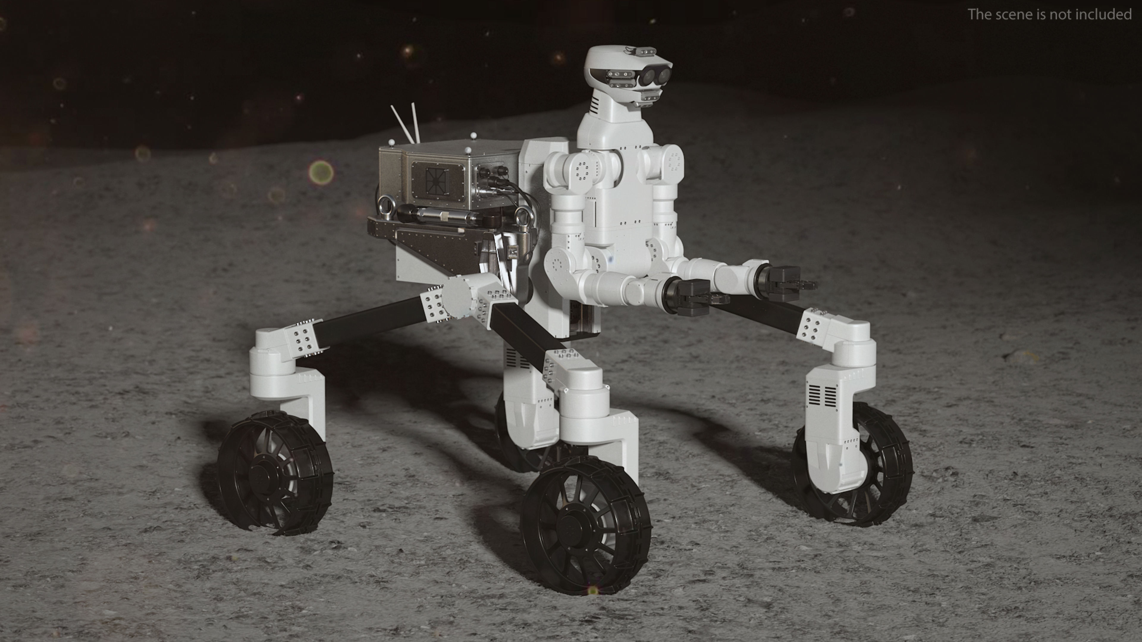 3D model Lunar Robotic Rover Rigged for Maya