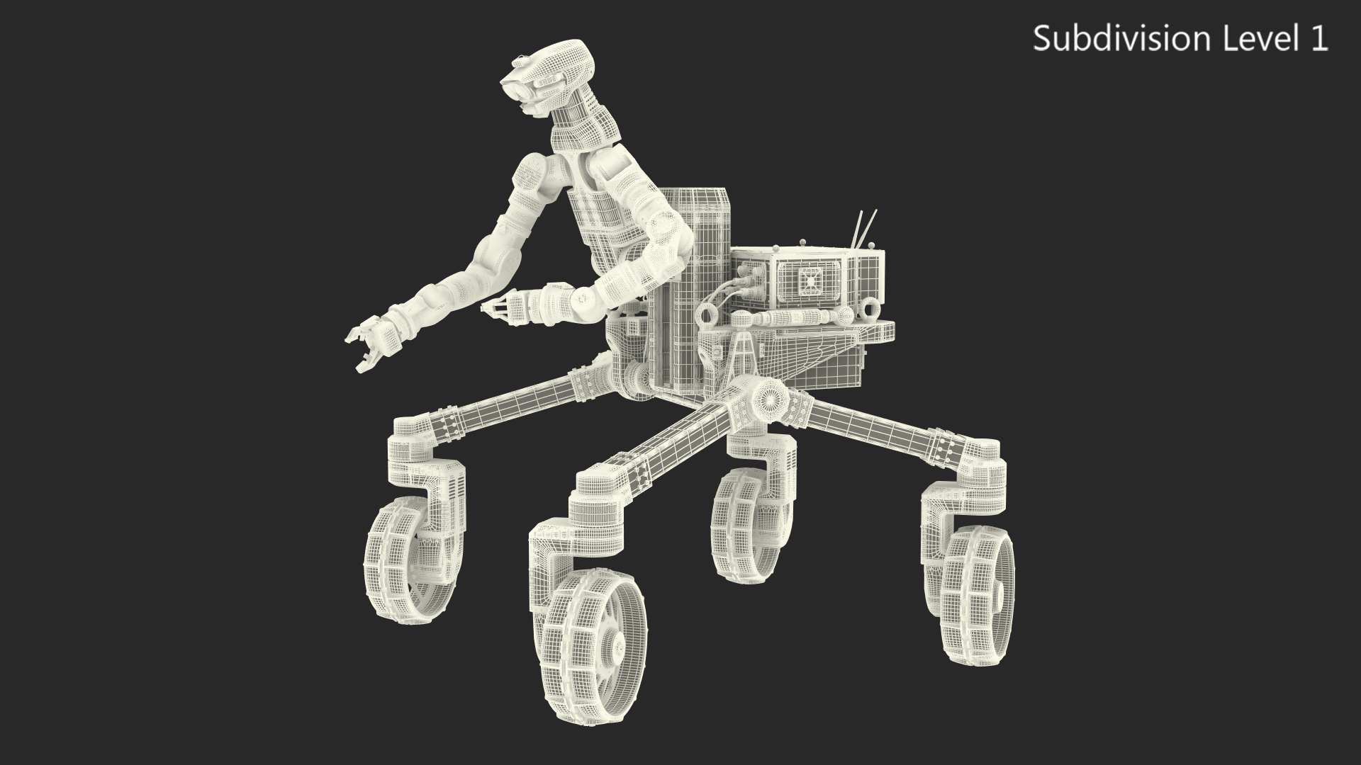 3D model Lunar Robotic Rover Rigged for Maya