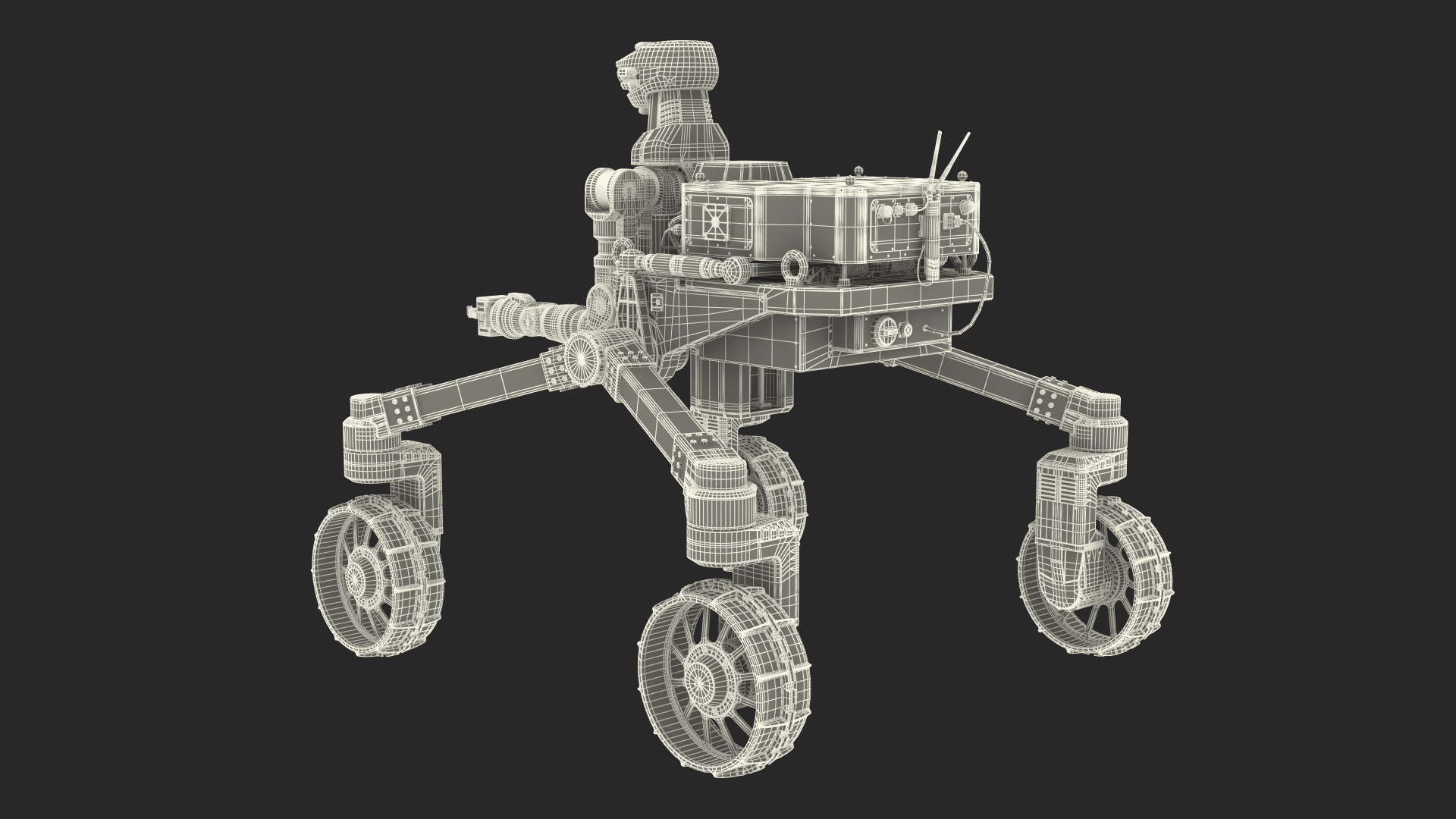 3D model Lunar Robotic Rover Rigged for Maya