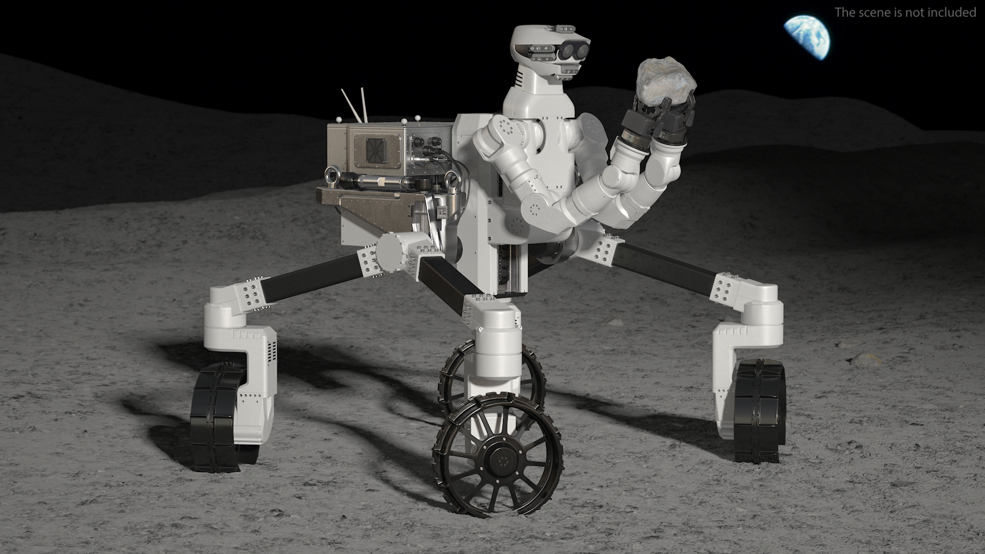 3D model Lunar Robotic Rover Rigged for Maya