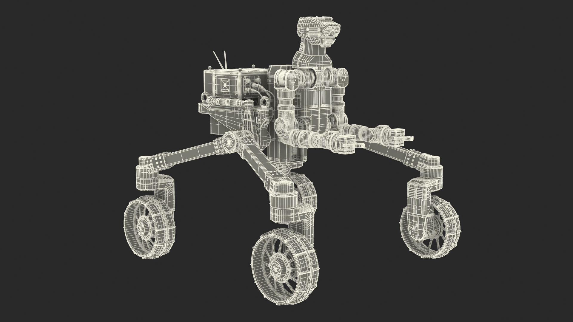 3D model Lunar Robotic Rover Rigged for Maya