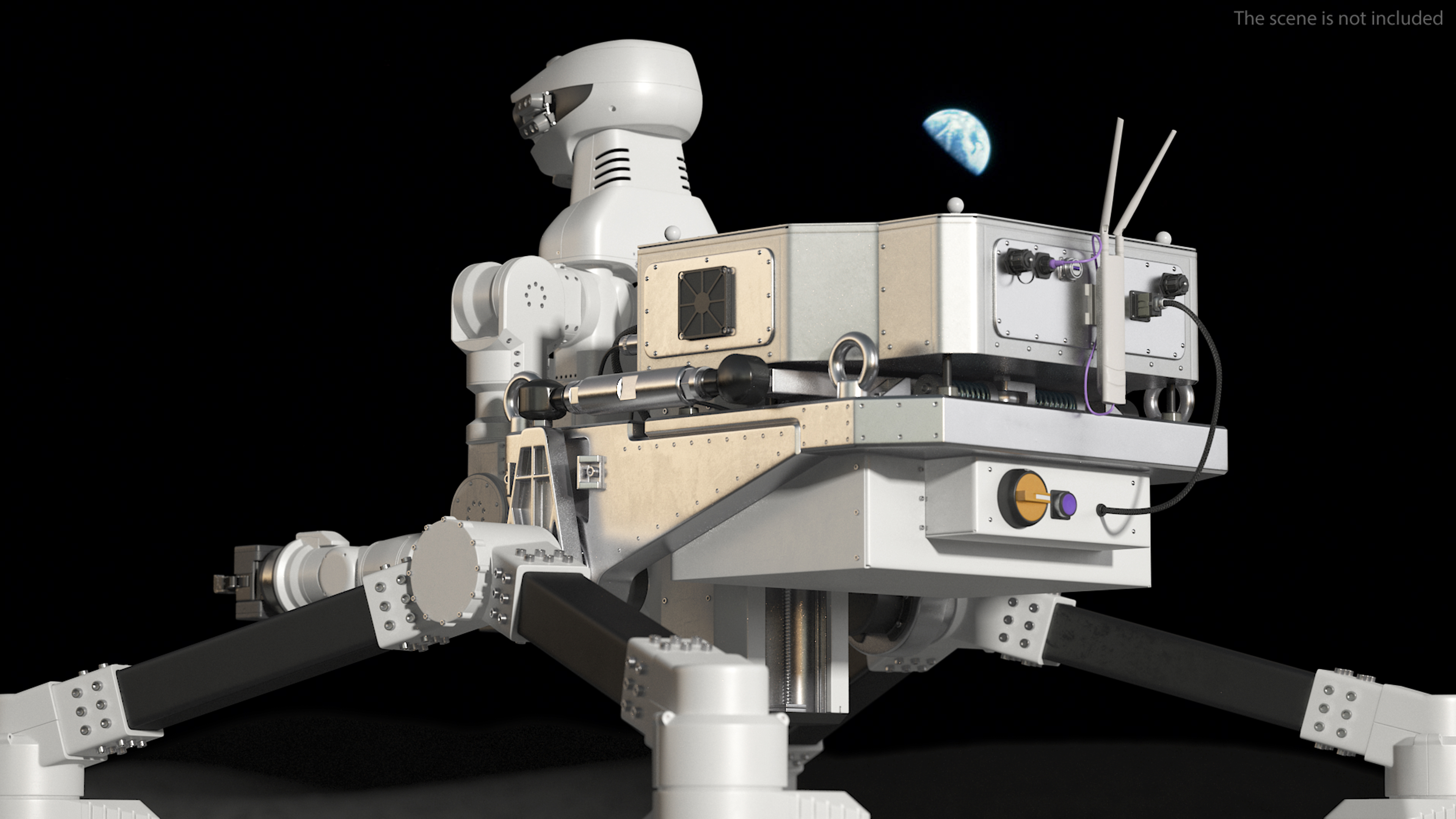 3D model Lunar Robotic Rover Rigged for Maya