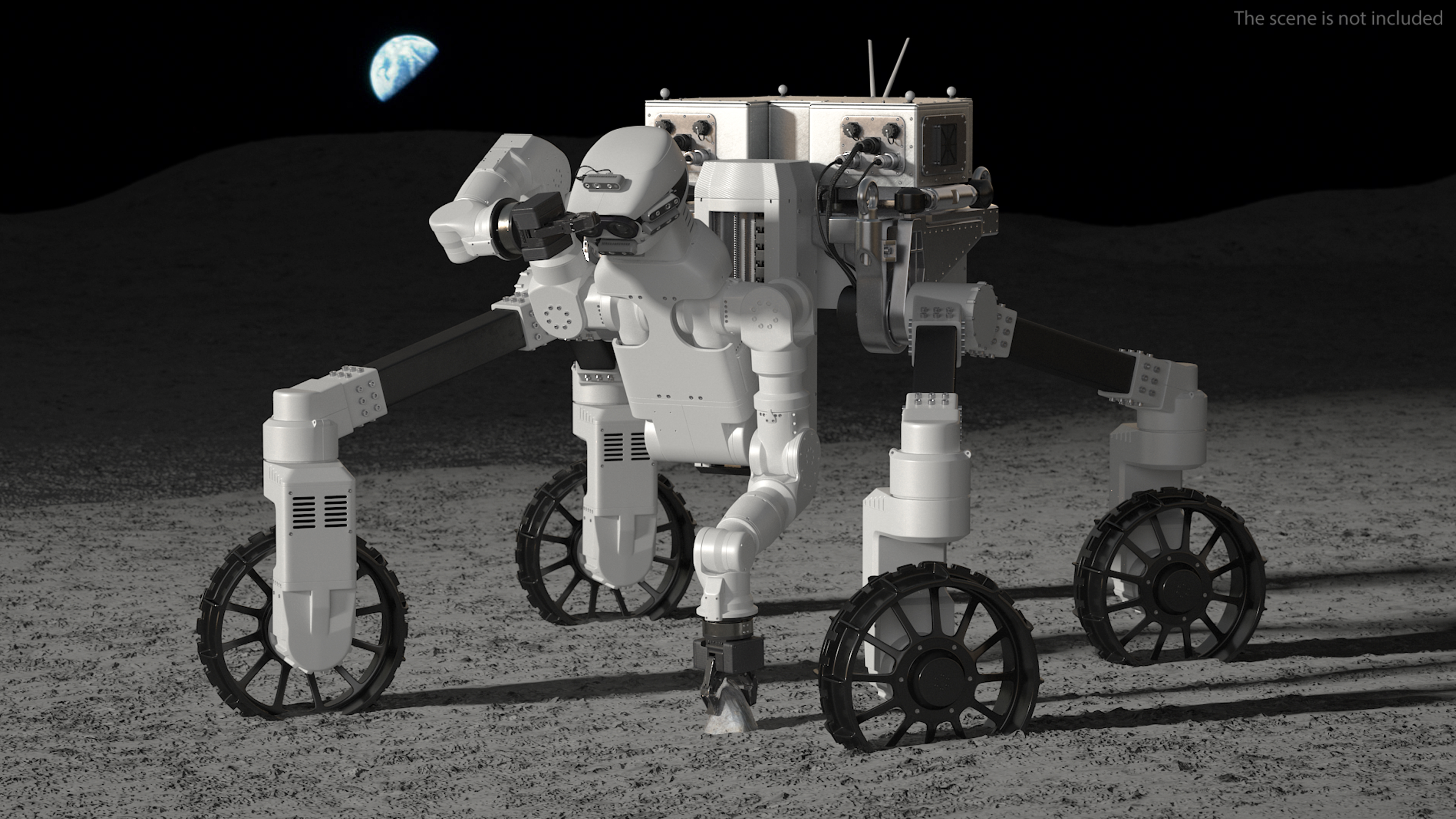 3D model Lunar Robotic Rover Rigged for Maya