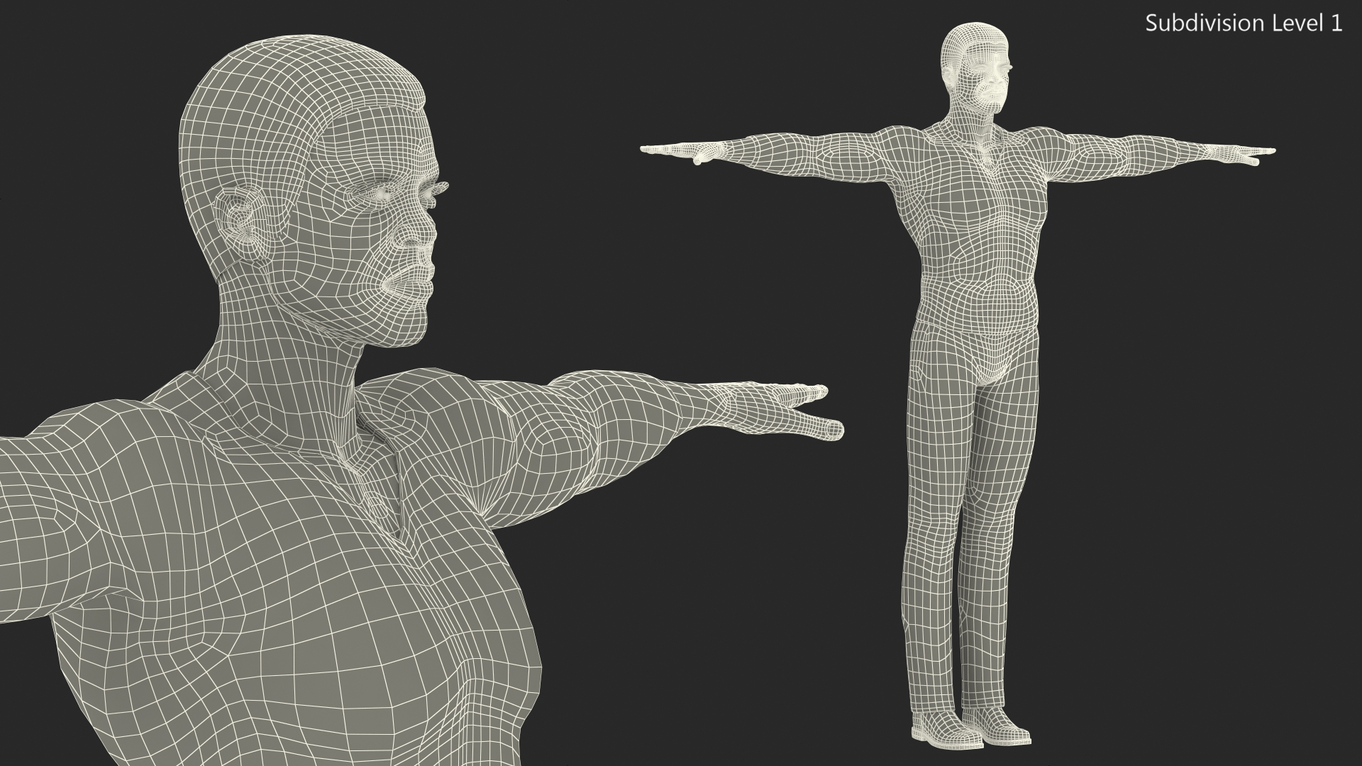 3D Afro American Man in City Style T Pose model