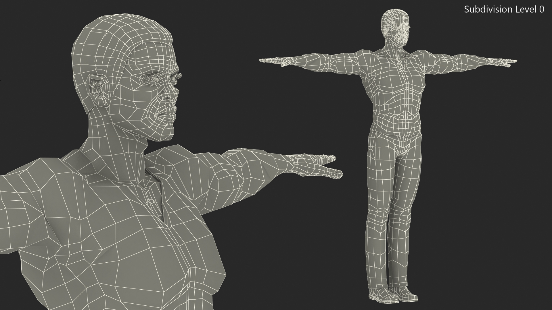 3D Afro American Man in City Style T Pose model