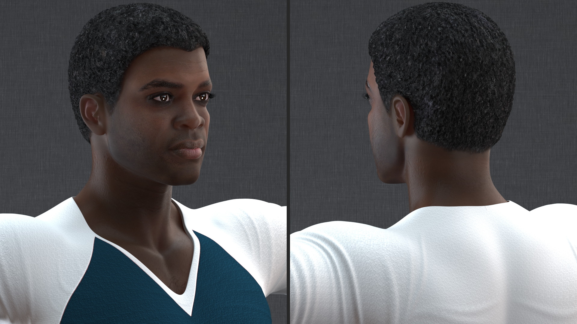 3D Afro American Man in City Style T Pose model